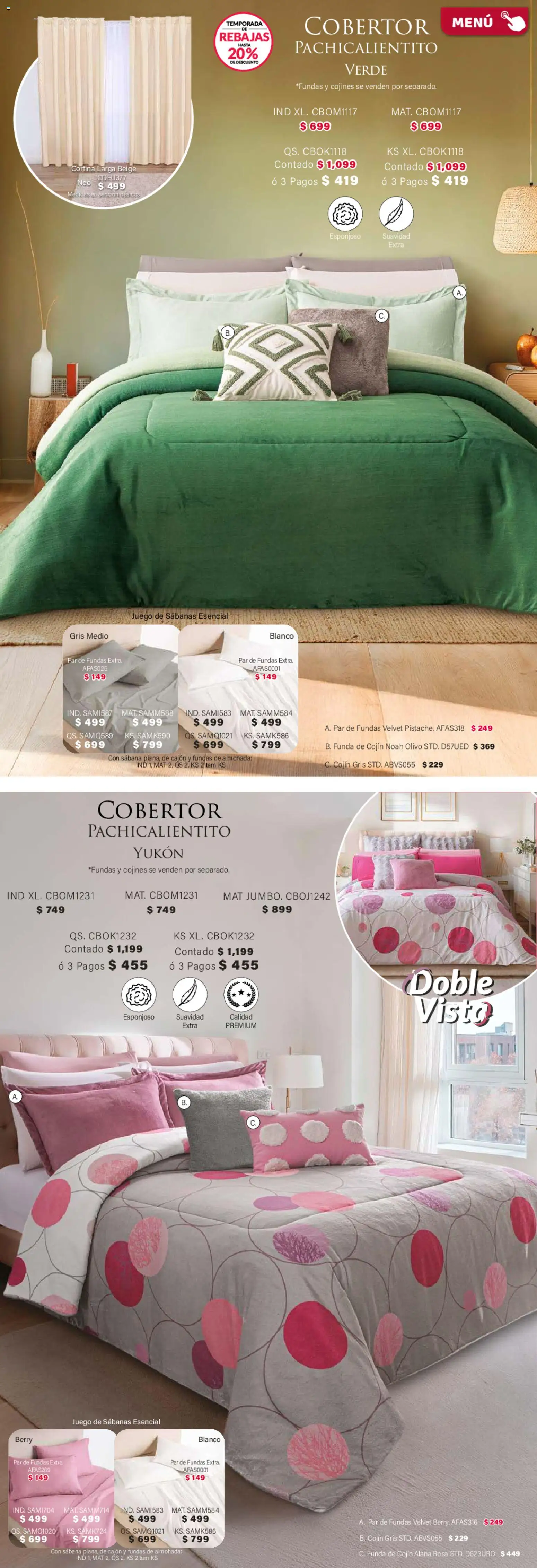 Nuevas ofertas de Colchas Concord válidas en toda la República Mexicana desde el 01/02/2026. ¡Encuentra las mejores ofertas en Colchas Concord catálogo! | Página: 145 | Productos: Juego, Funda, Almohada, Sabanas