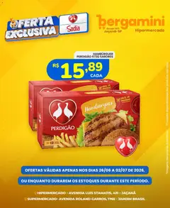 Supermercado Bergamini ofertas Sadia e a Perdigão - Pré-Visualização do folheto da loja Supermercado Bergamini, válido de 26/06/2026