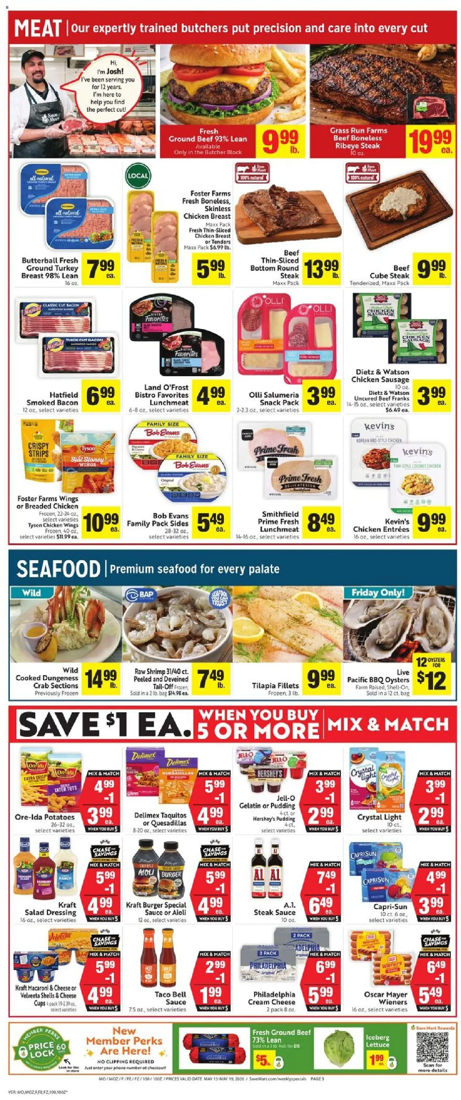 Save Mart Weekly Ad - valid from 13.05.2026 | Page: 5 | Products: Cream, Salad, Potatoes, Bag