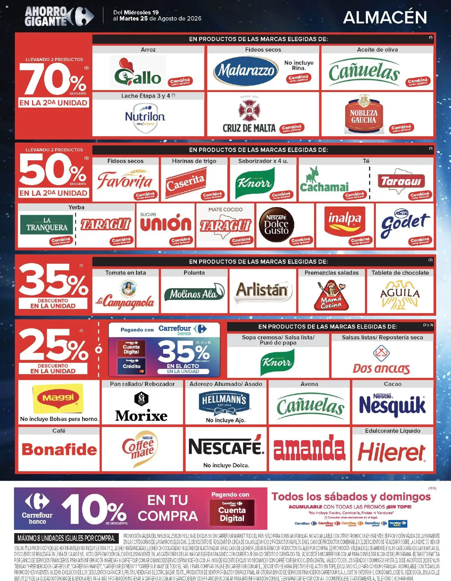 Carrefour ofertas │ válido desde el 19/08/2026 | Página: 38 | Productos: Aderezo, Verduras, Leche, Pan
