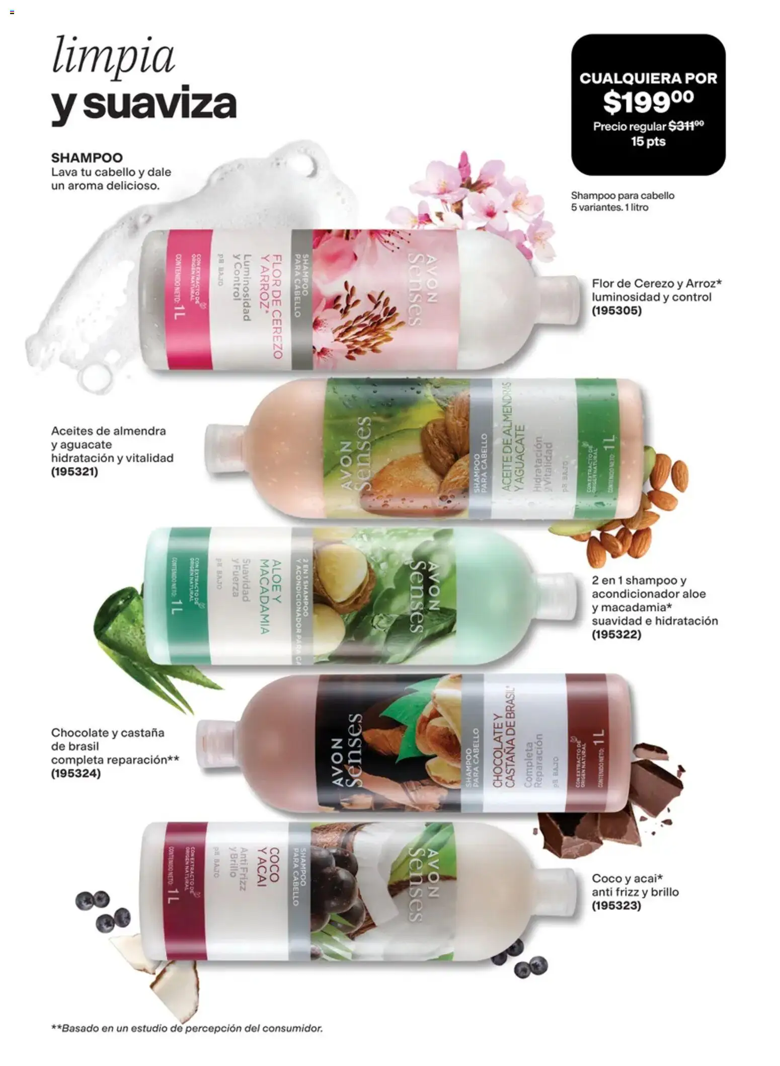 Nuevas ofertas de AVON válidas en toda la República Mexicana desde el 02/10/2026. ¡Encuentra las mejores ofertas en AVON campaña 15 2026! | Página: 151 | Productos: Aguacate, Chocolate, Almendra, Shampoo