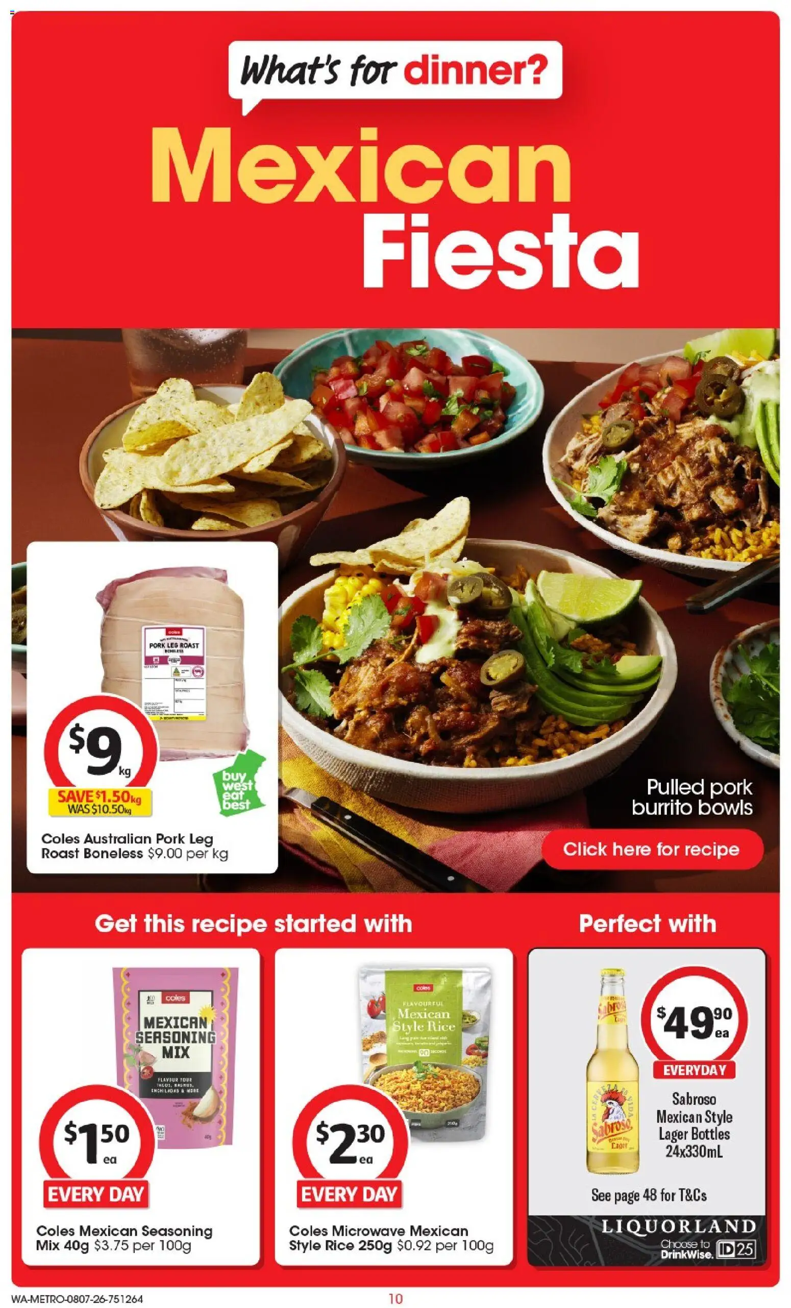 Coles catalogue - valid from 08/07/2026 | Page: 10 | Products: Pork, Rice, Microwave