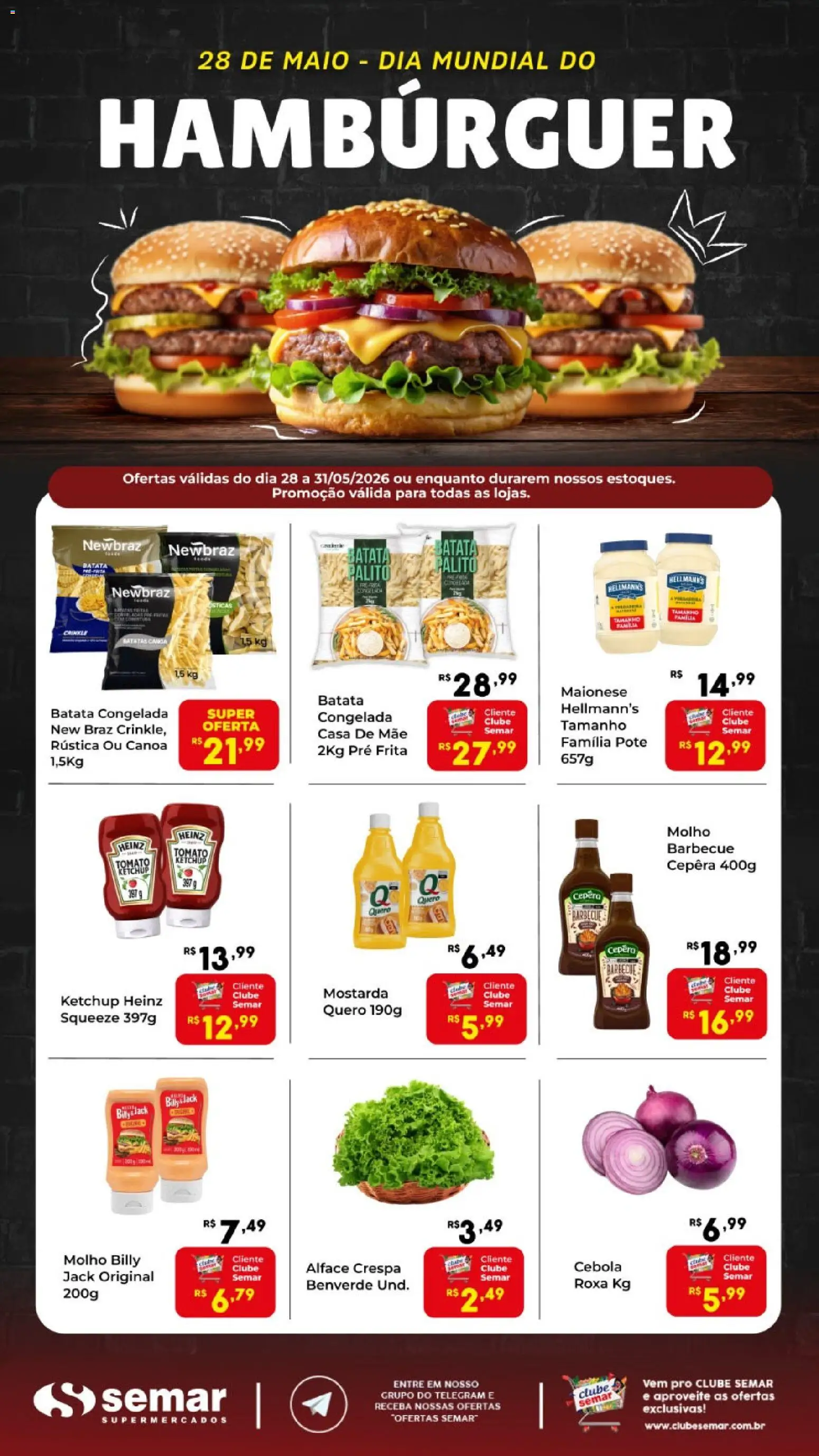 Semar Supermercado Folheto - válido de 28.05.2026 | Página: 2 | Produtos: Cebola, Maiô, Ketchup, Alface