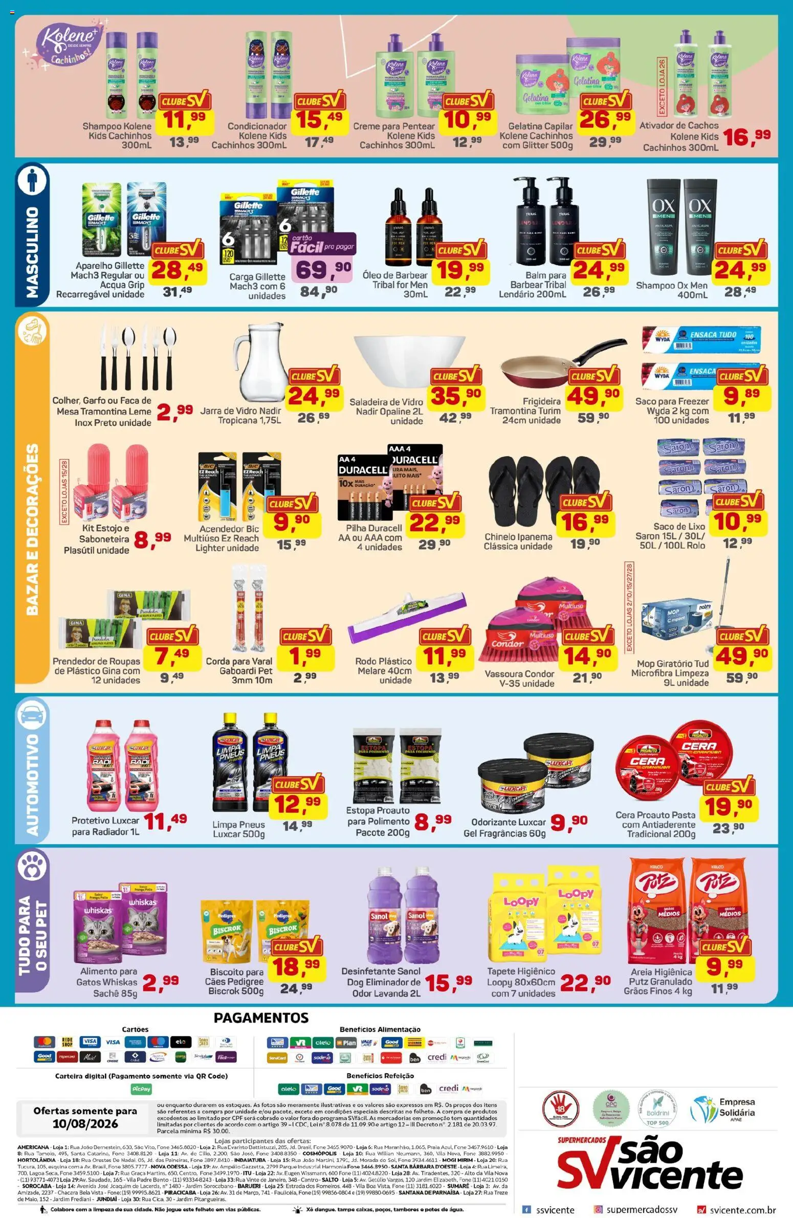 Supermercados São Vicente Folheto - válido de 10/08/2026 | Página: 2 | Produtos: Rolo, Tapete, Cera, Vassoura