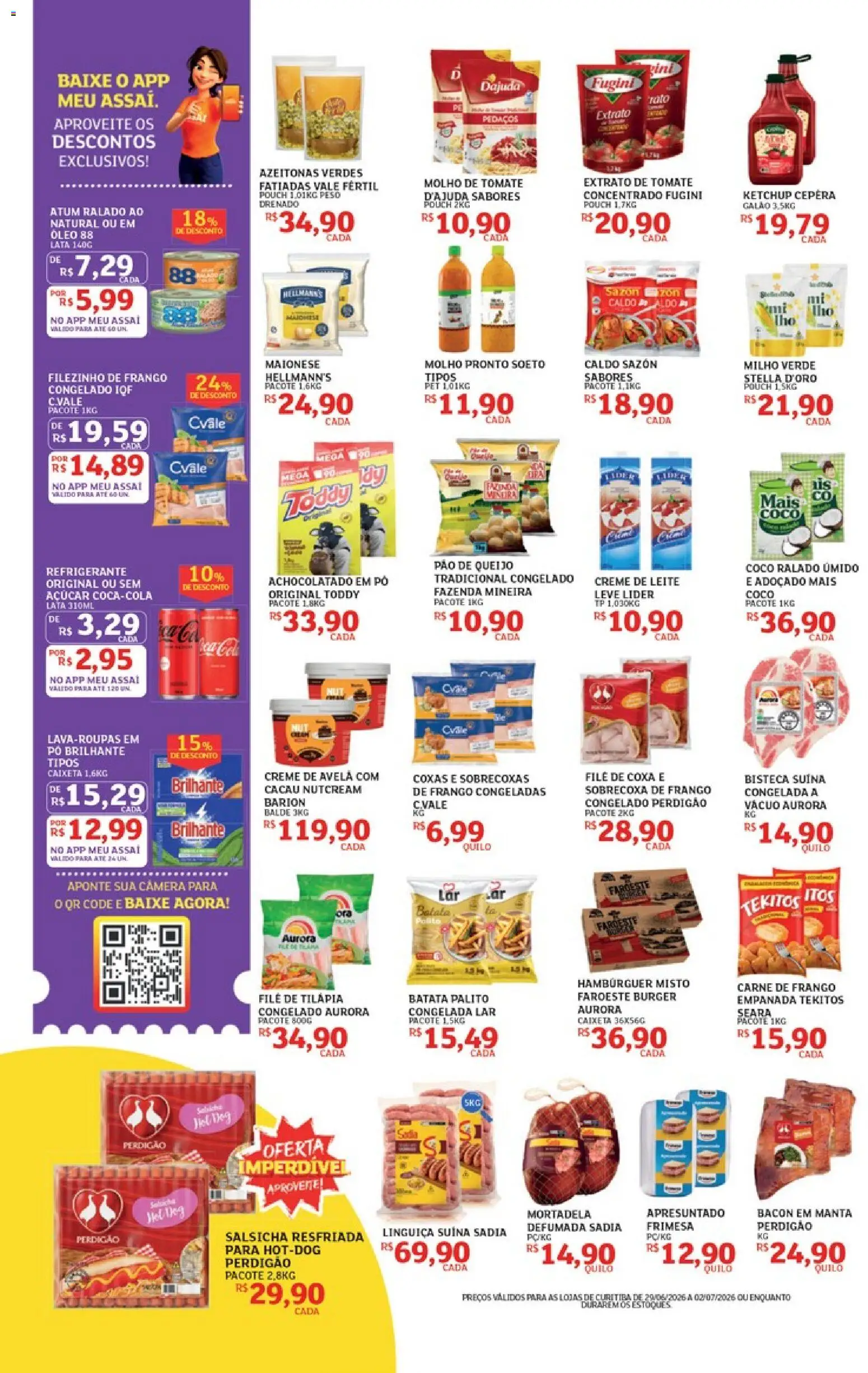 Assaí Atacadista Folheto - válido de 29/06/2026 | Página: 2 | Produtos: Leite, Creme de leite, Balde, Avelã