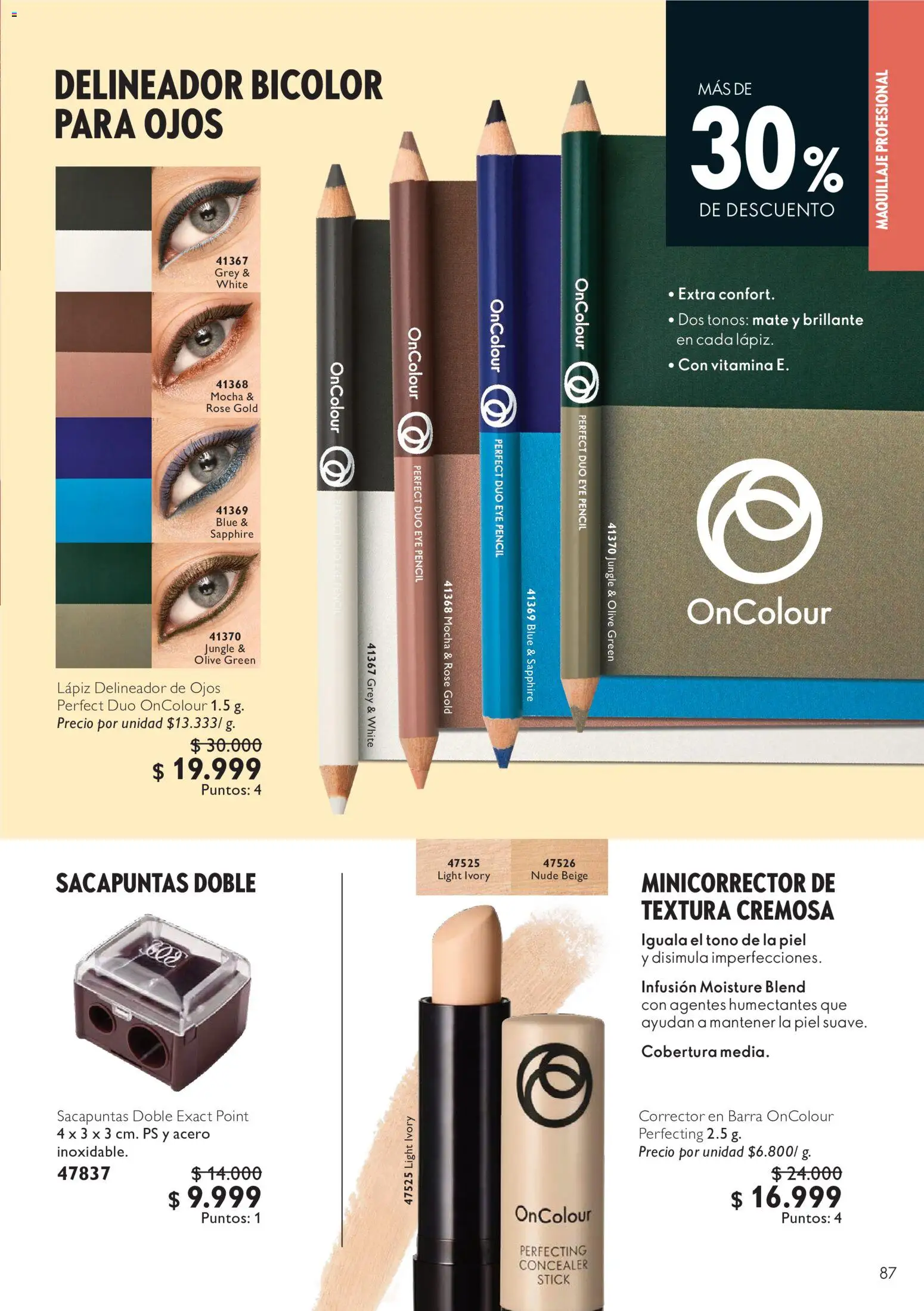 Oriflame revista - valida desde el 11/07/2026 | Página: 87 | Productos: Sacapuntas, Delineador de ojos, Delineador, Corrector