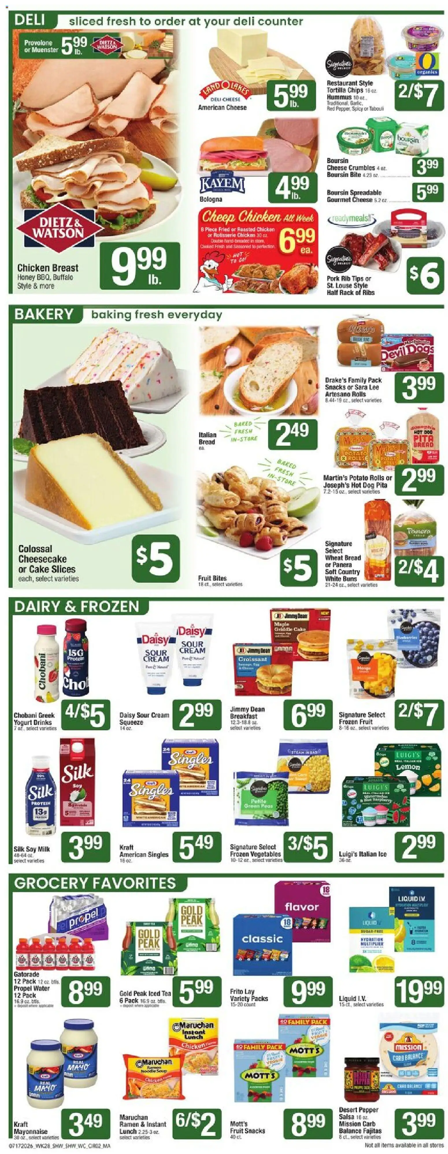 Shaw's Weekly Ad - valid from 07/17/2026 | Page: 3 | Products: Cheese, Cream, Vegetables, Ice