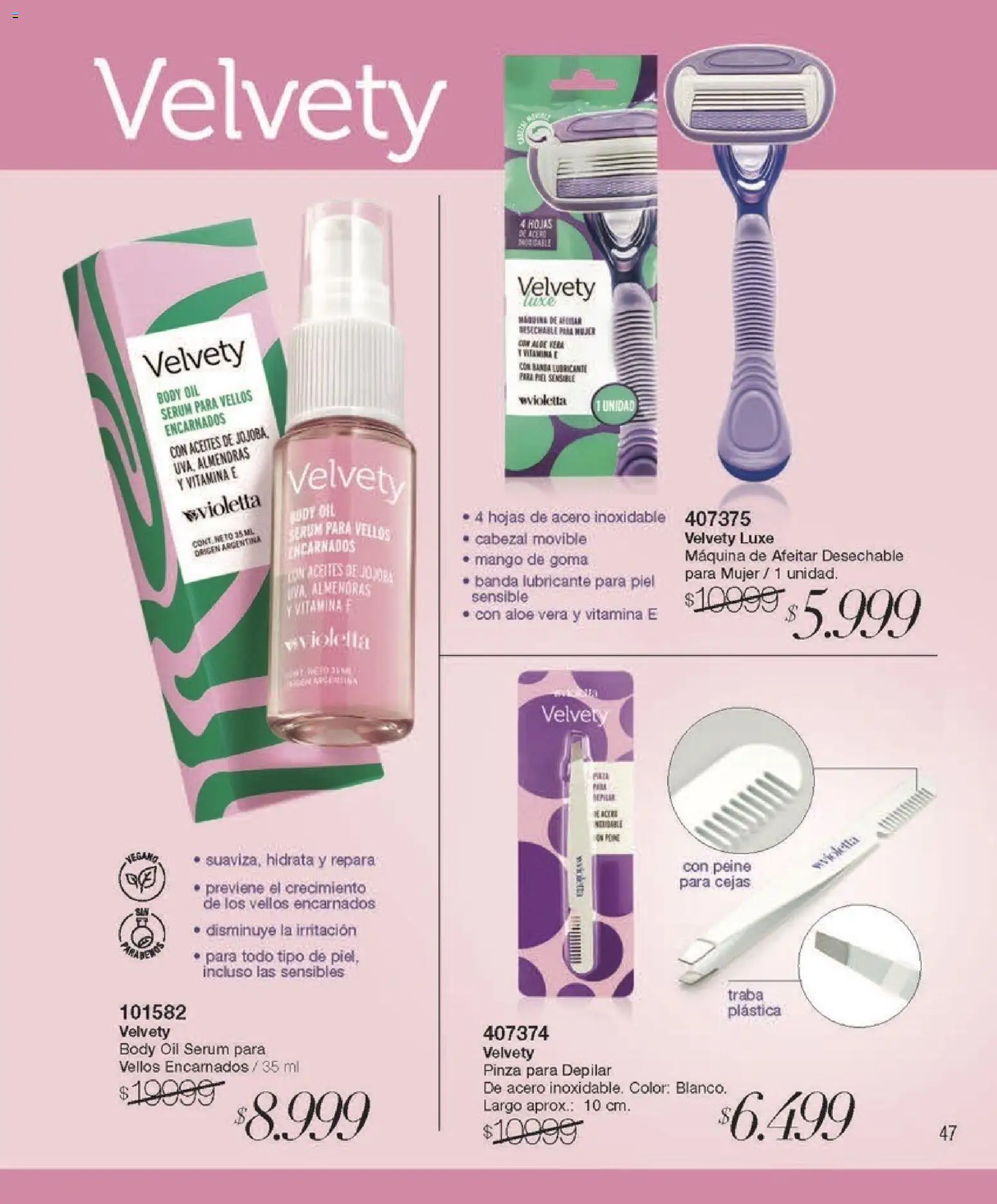 Violetta - Violetta Cosméticos │ válido desde el 30/03/2026 | Página: 47 | Productos: Peine, Lubricante, Serum, Mango