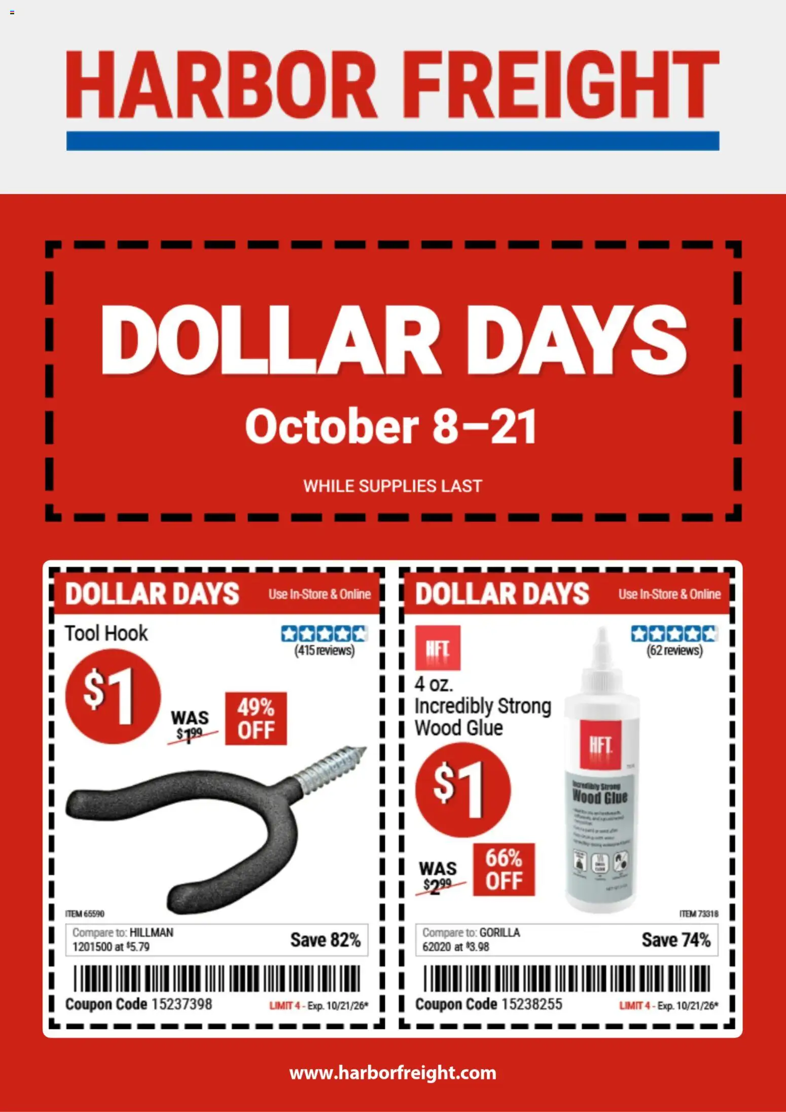 Harbor Freight Dollar Days - valid from 10/08/2026 | Page: 1
