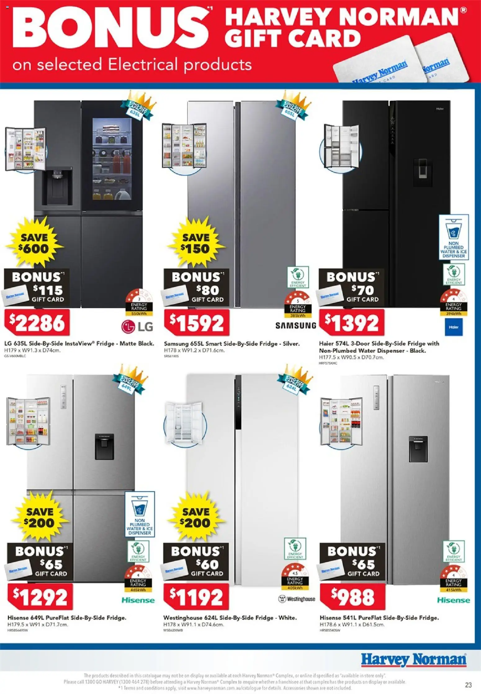 Harvey Norman catalogue - valid from 18.05.2026 | Page: 23 | Products: Water, Accessories, Fridge