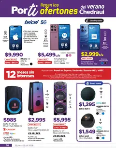 Vista previa de Chedraui folleto Llegan los porti ofertones del verano, nuevo folleto de la tienda, válido en México a partir del 22/06/2026 | Página: 10 | Productos: Batería, Smartphone