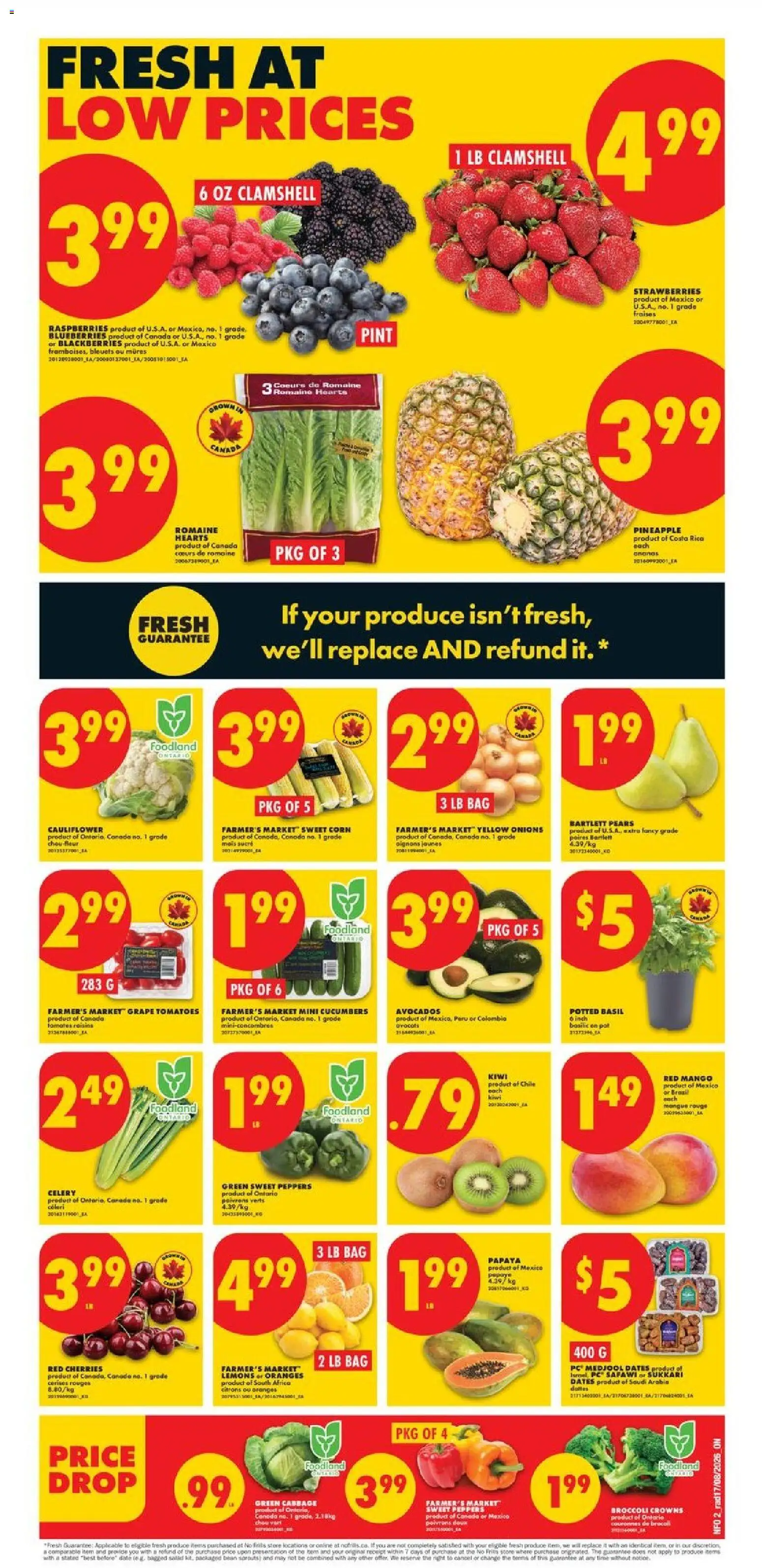 No Frills flyer valid from Aug 20, 2026 | Page: 2 | Products: Cucumbers, PC, Oranges, Tomatoes