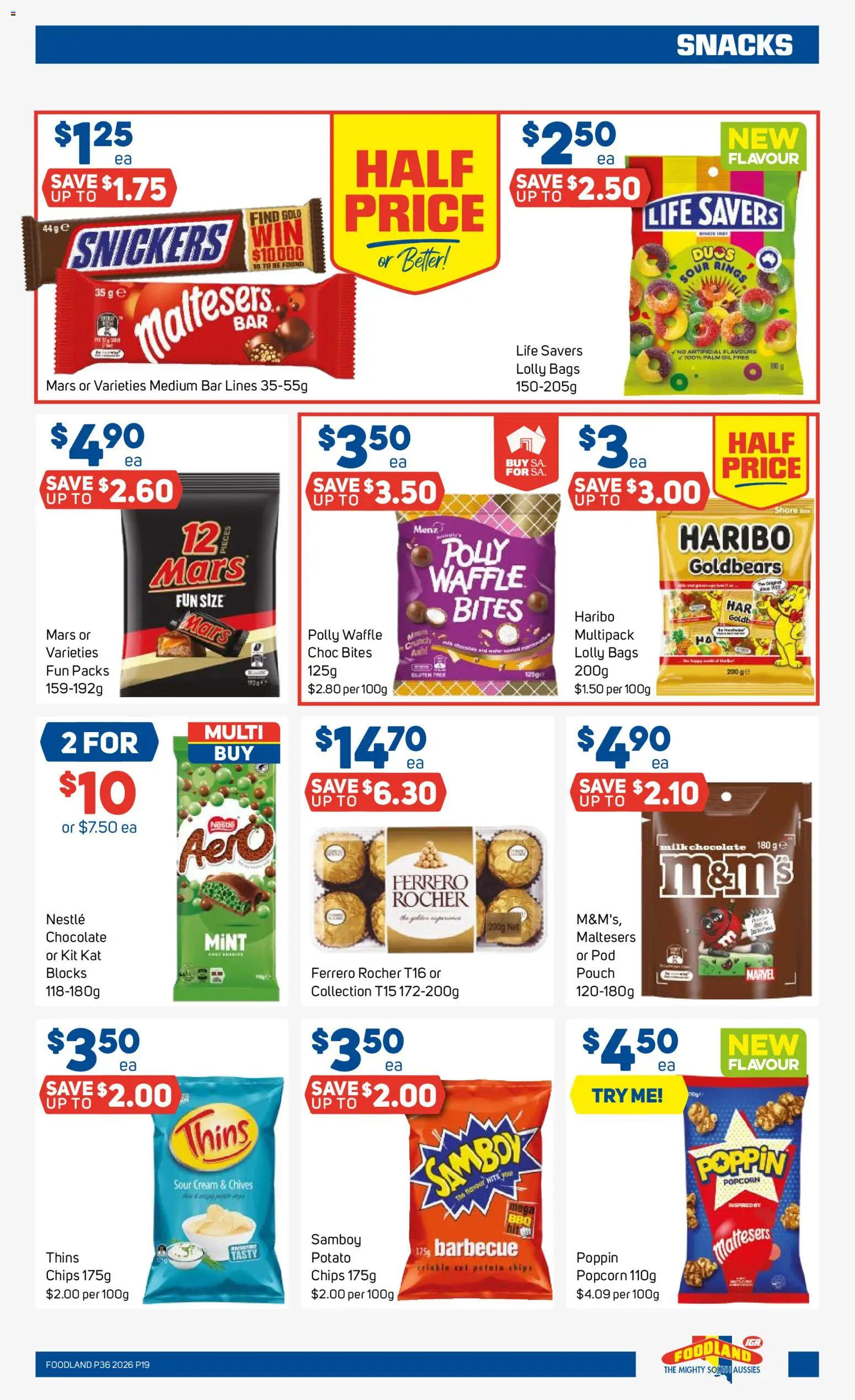 Foodland catalogue - valid from 02/09/2026 | Page: 19 | Products: Sour cream, Popcorn, Snickers, Ferrero Rocher