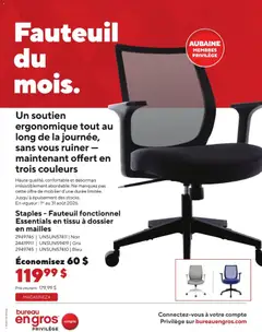 Preview of Staples circulaire - Fauteuil du mois from shop Staples valid from Aug 5, 2026