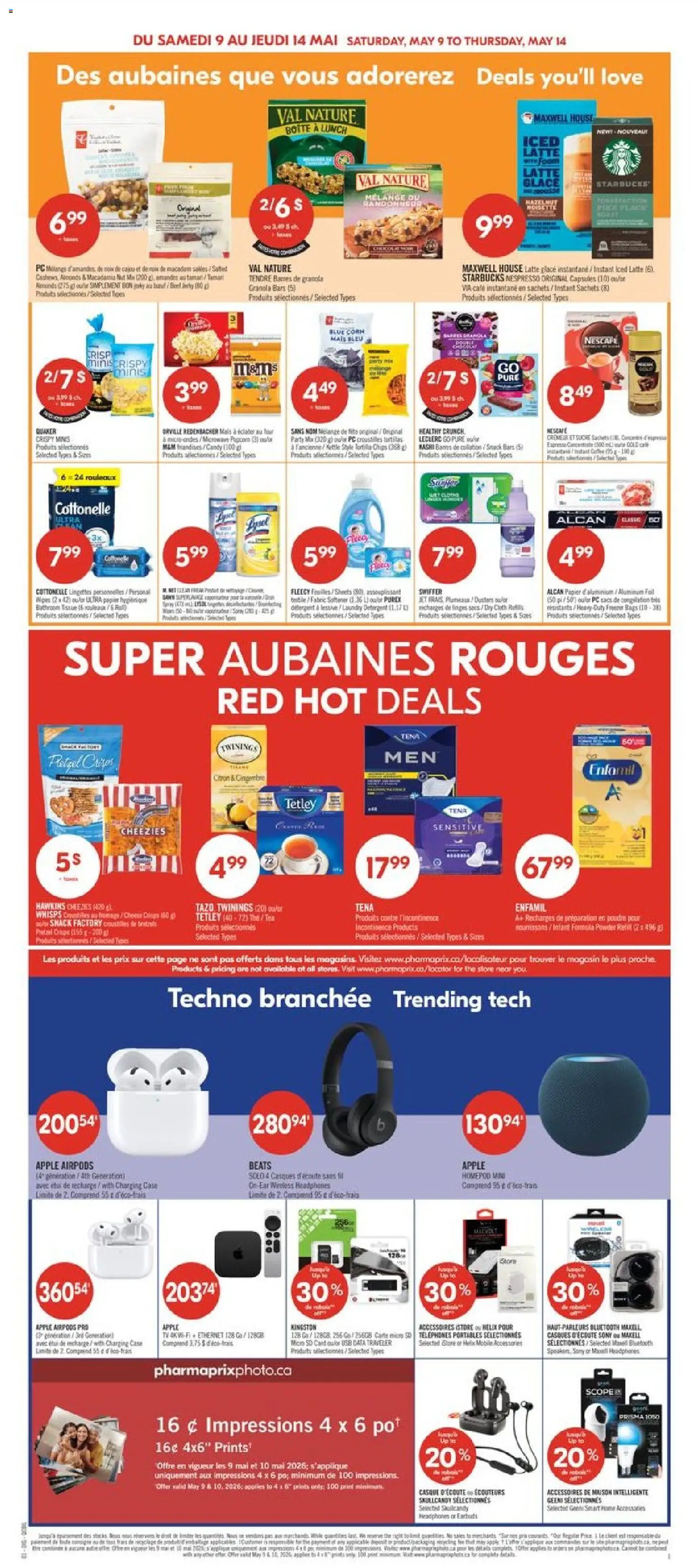 Pharmaprix flyer valid from 08.05.2026 | Page: 10 | Products: Headphones, Memory card, Detergent, Cheese