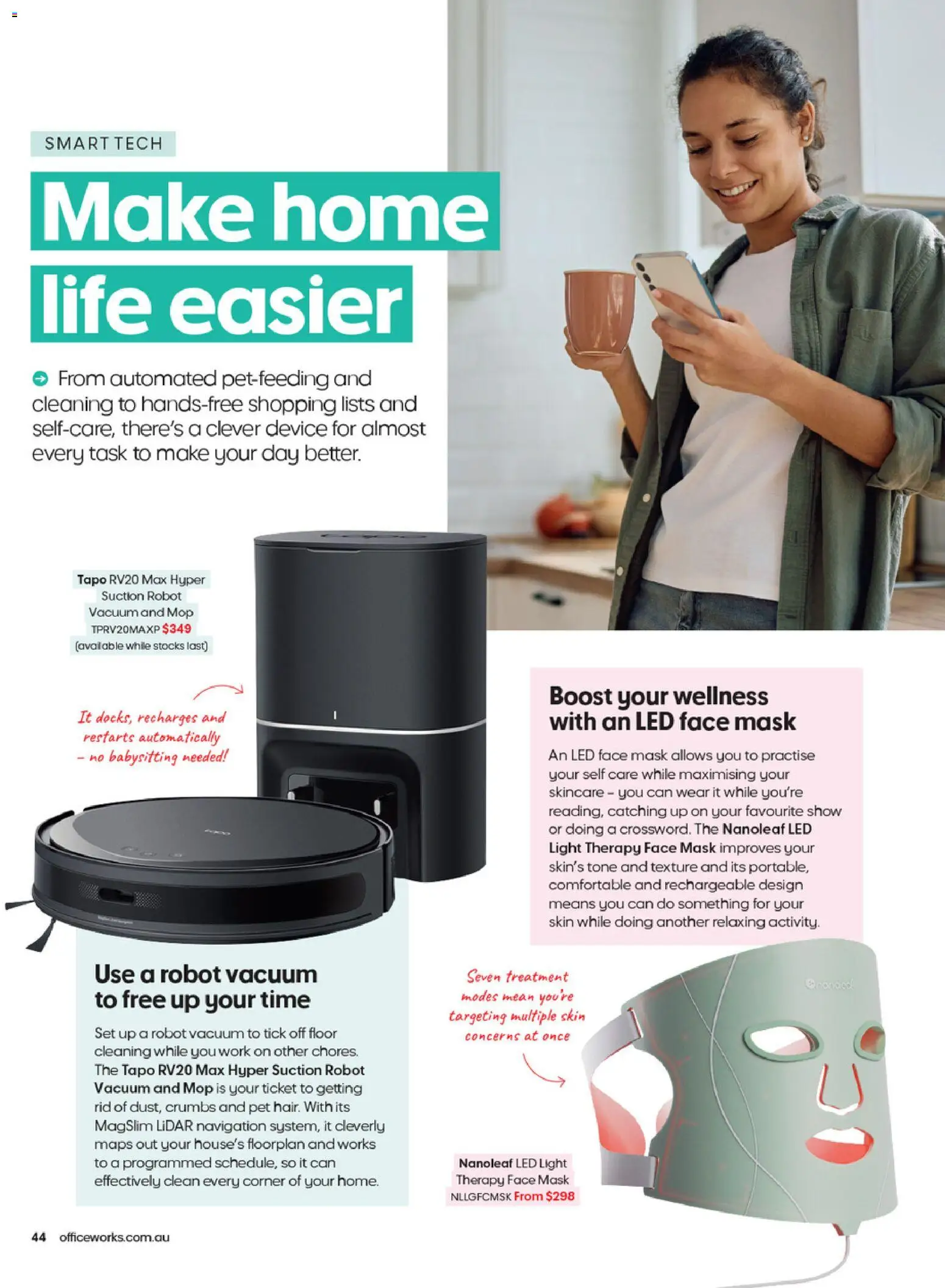 Officeworks catalogue - valid from 27/08/2026 | Page: 44 | Products: Mop, Face mask, Treatment, Navigation