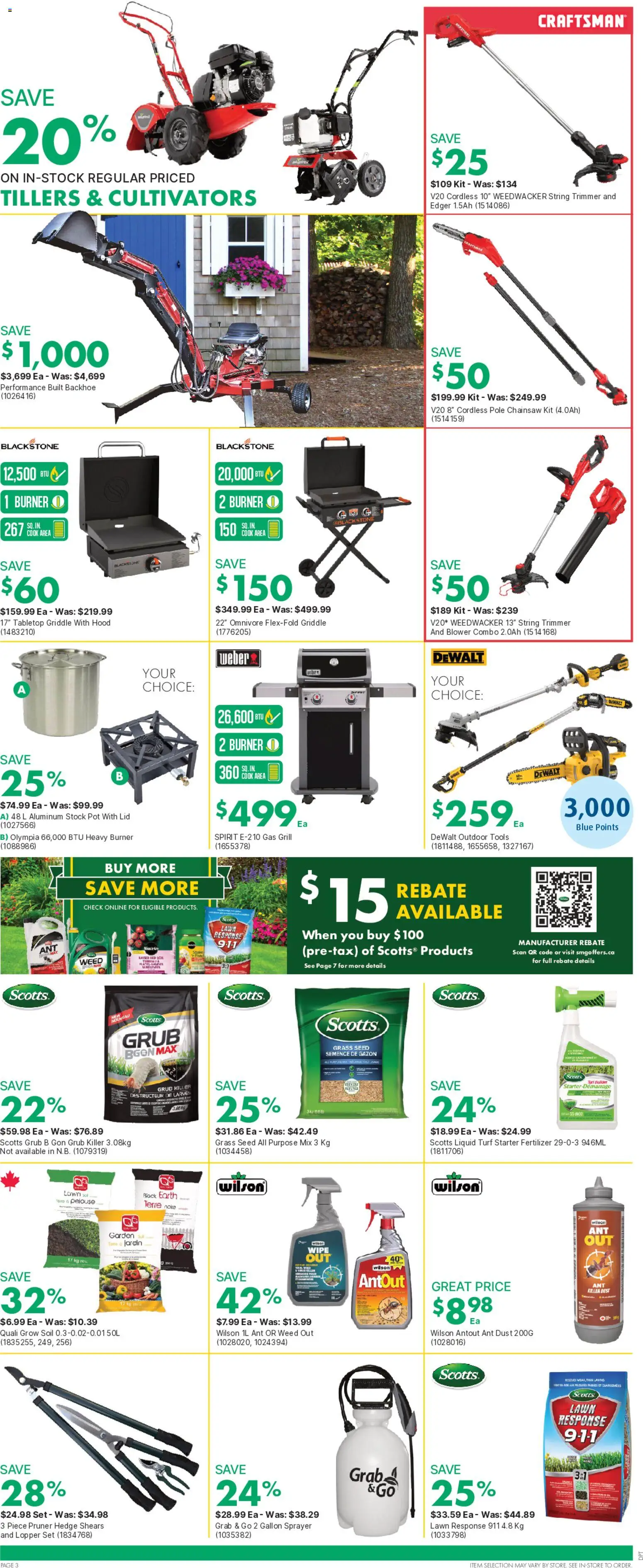Kent flyer valid from Aug 13, 2026 | Page: 4 | Products: Fertilizer, String trimmer, Chainsaw, Soil