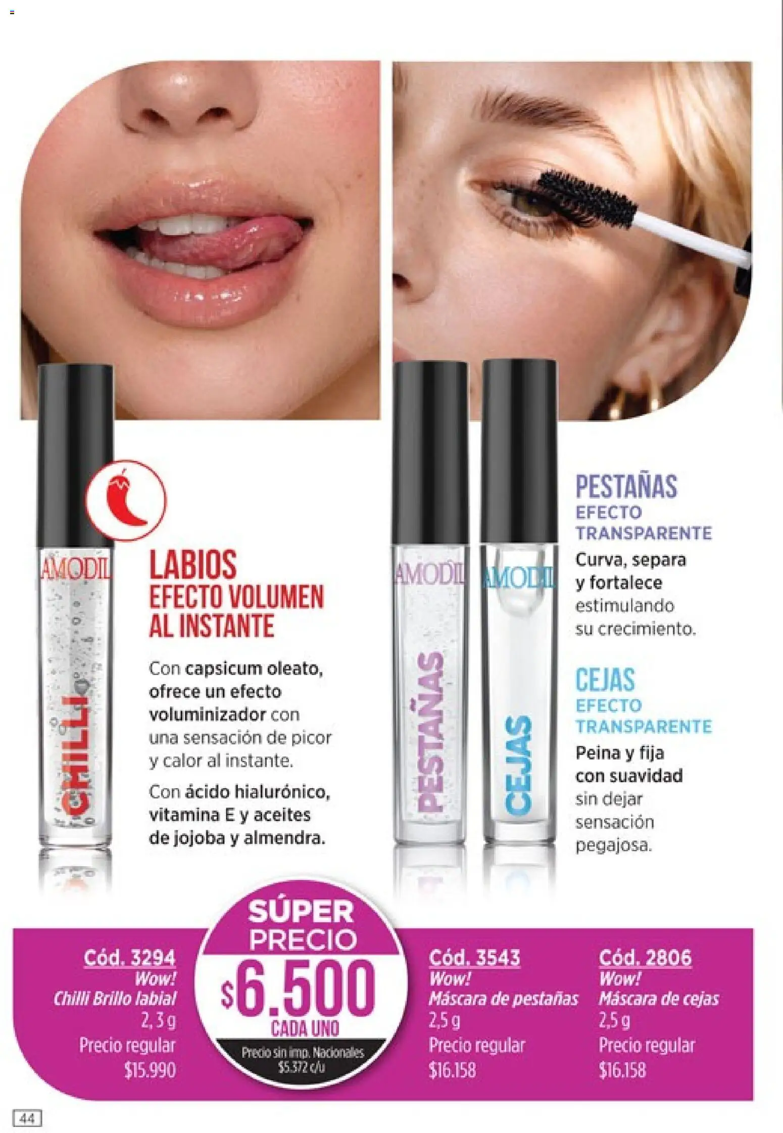 Catálogo Amodil Campaña 12 │ válido desde el 30/06/2026 | Página: 44 | Productos: Máscara, Mascara de pestañas, Brillo