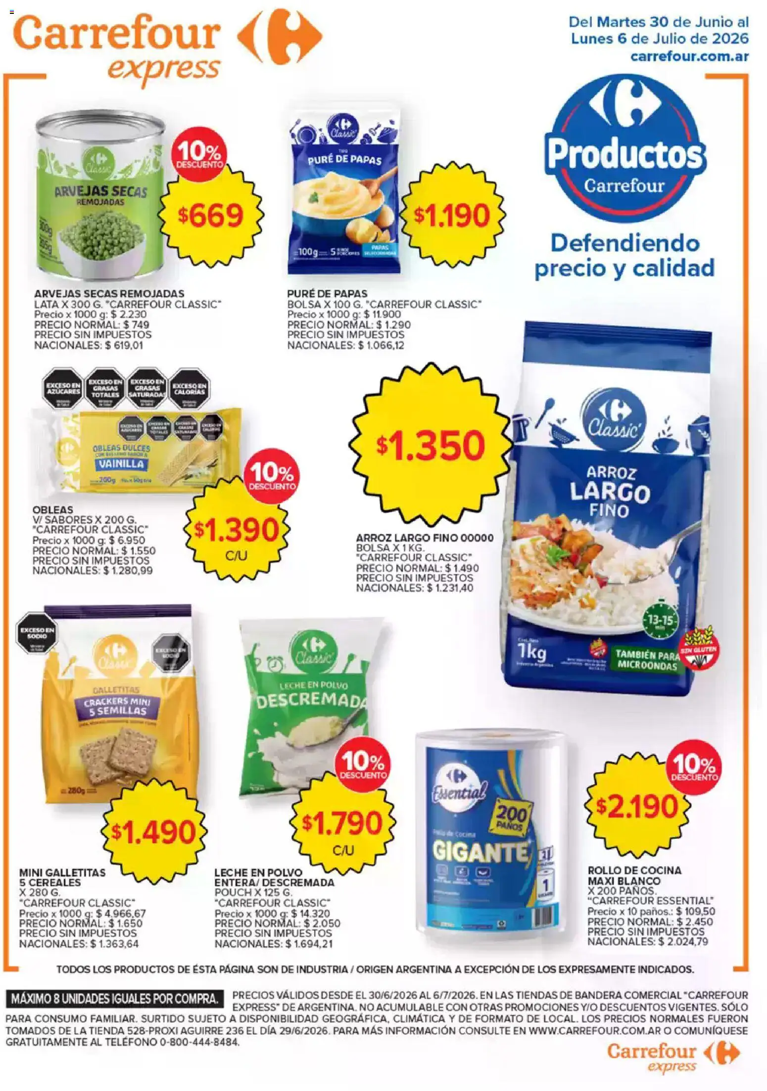 Carrefour Express Ofertas │ válido desde el 30/06/2026 | Página: 5 | Productos: Bolsa, Galletitas, Polvo, Leche