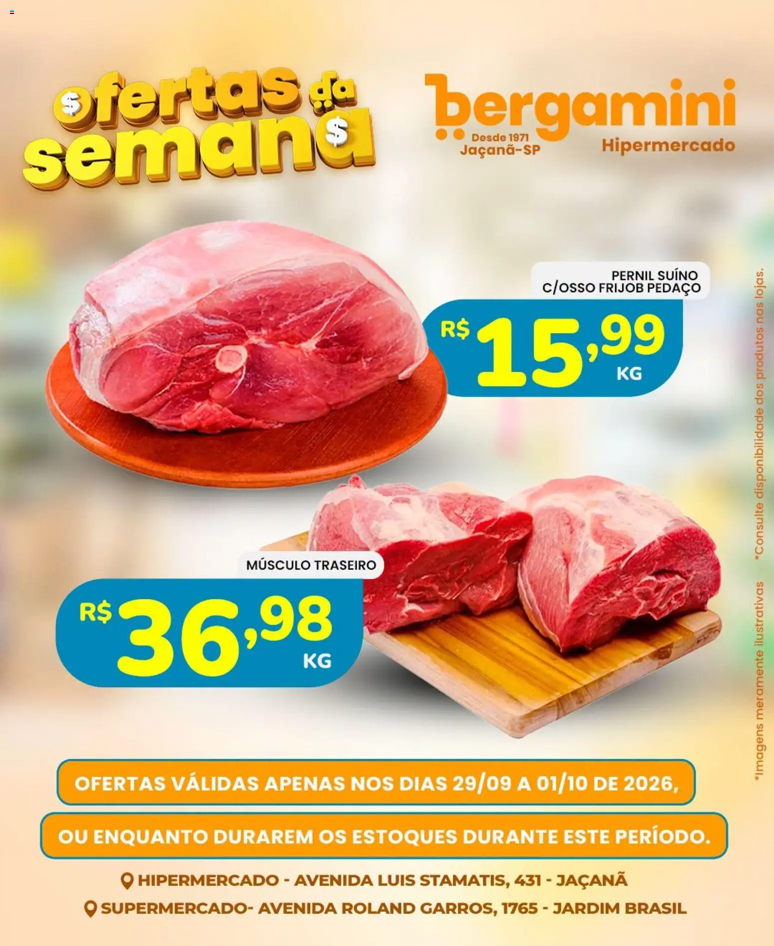 Supermercado Bergamini Folheto - válido de 29/09/2026 | Página: 2 | Produtos: Pernil, Pernil suíno
