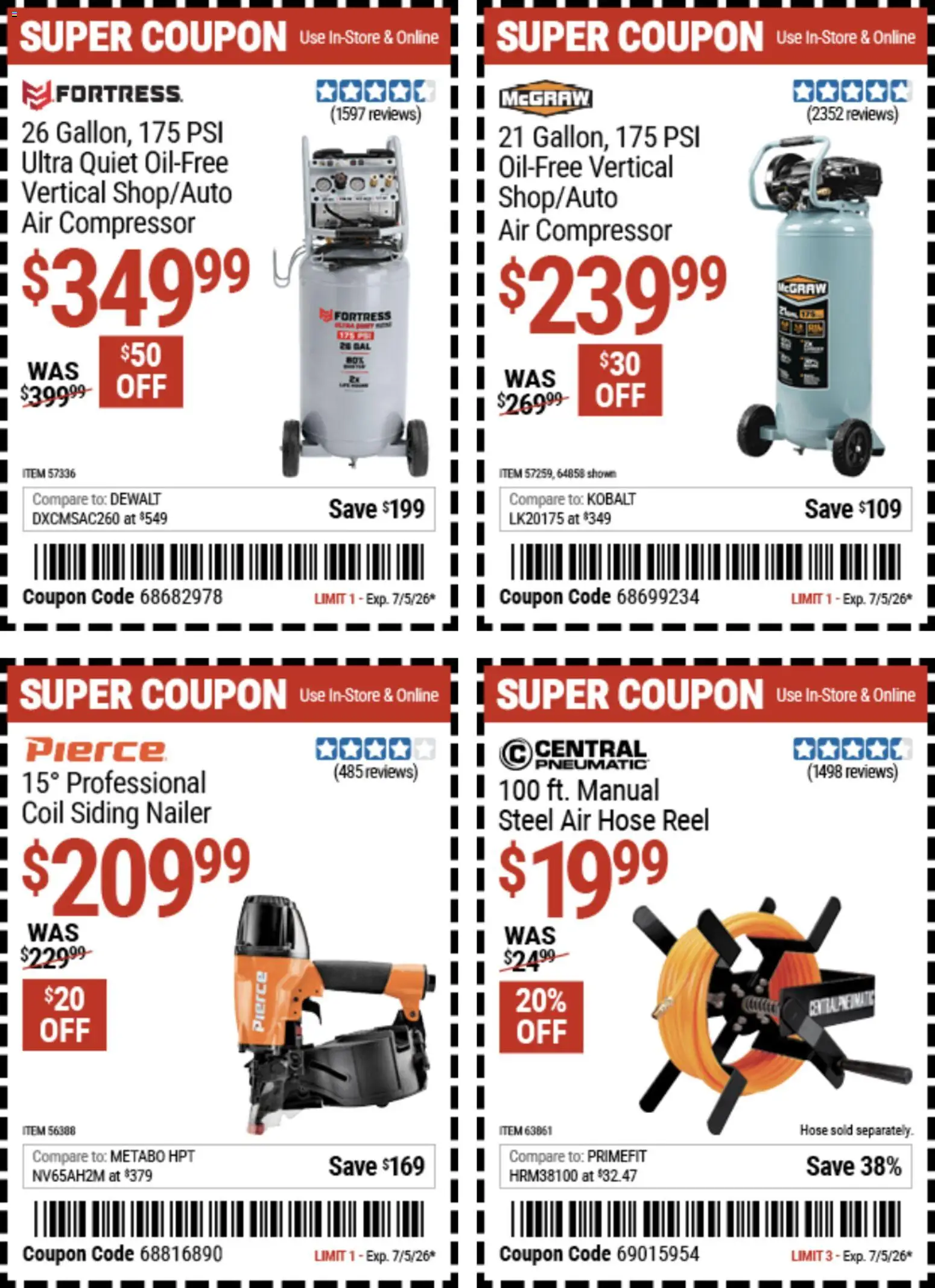 Harbor Freight Weekly Ad - valid from 06/22/2026 | Page: 6 | Products: Compressor, Pneumatic