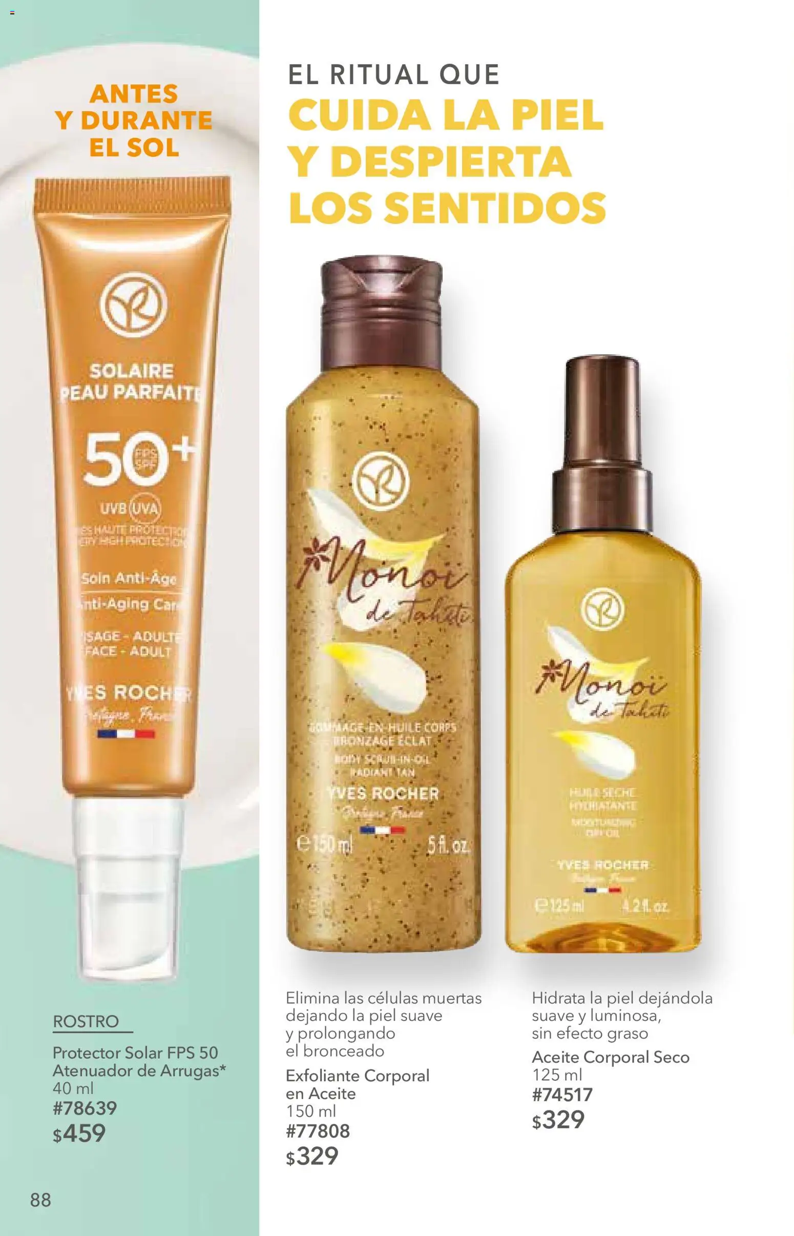 Nuevas ofertas de Yves Rocher válidas en toda la República Mexicana desde el 02/06/2026. ¡Encuentra las mejores ofertas en Yves Rocher campaña 8 2026! | Página: 90 | Productos: Exfoliante corporal, Aceite, Uva, Protector solar