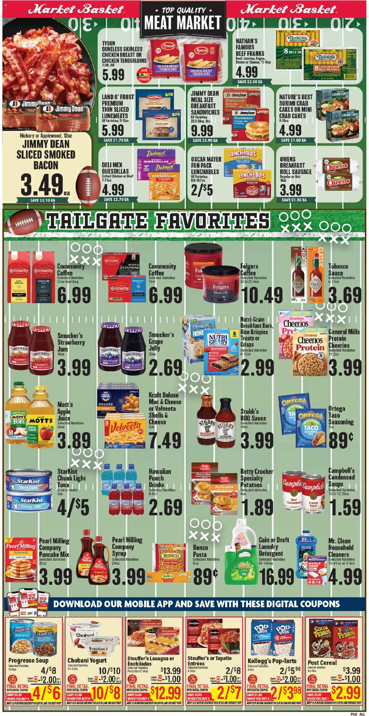 Market Basket Weekly Ad - valid from 09/16/2026 | Page: 5 | Products: Croissant, Butter, Cheddar cheese, Bag