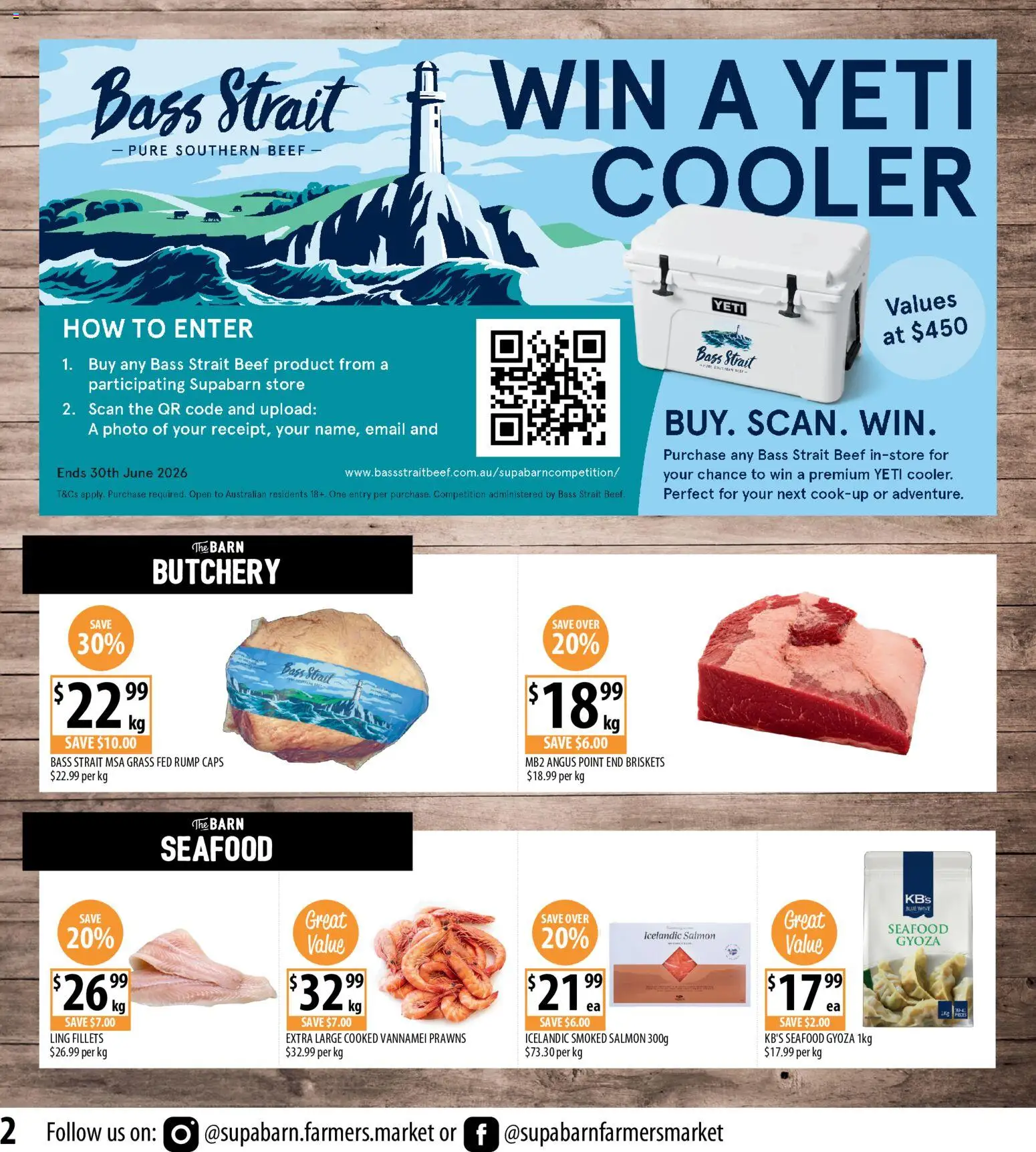 Supabarn catalogue - valid from 10.06.2026 | Page: 2 | Products: Beef, Prawns, Salmon, Seafood