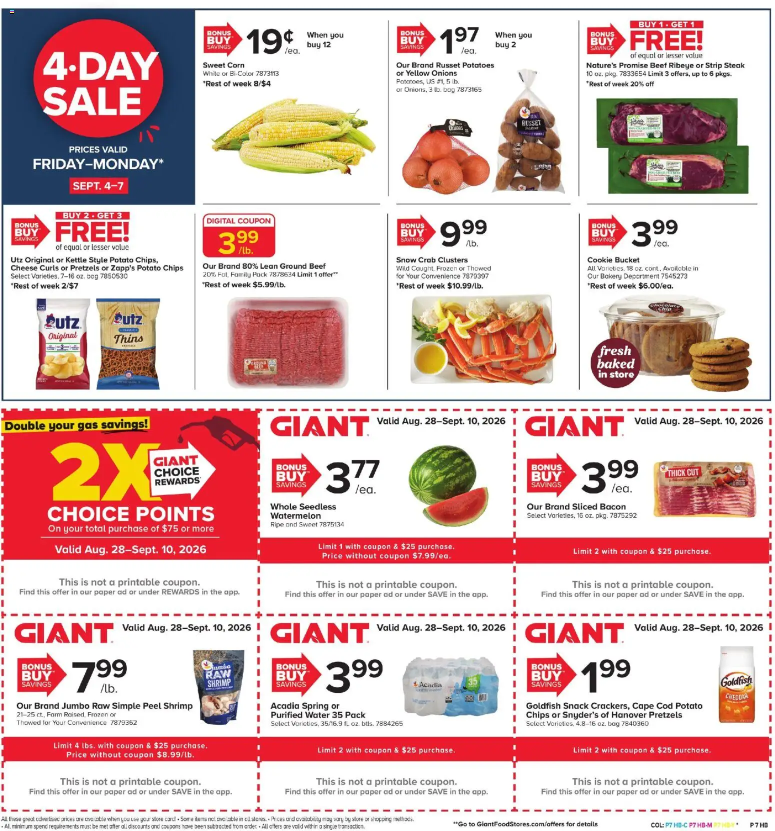Giant Weekly Ad - valid from 08/28/2026 | Page: 6 | Products: Bakery, Potato chips, Cheese, Steak