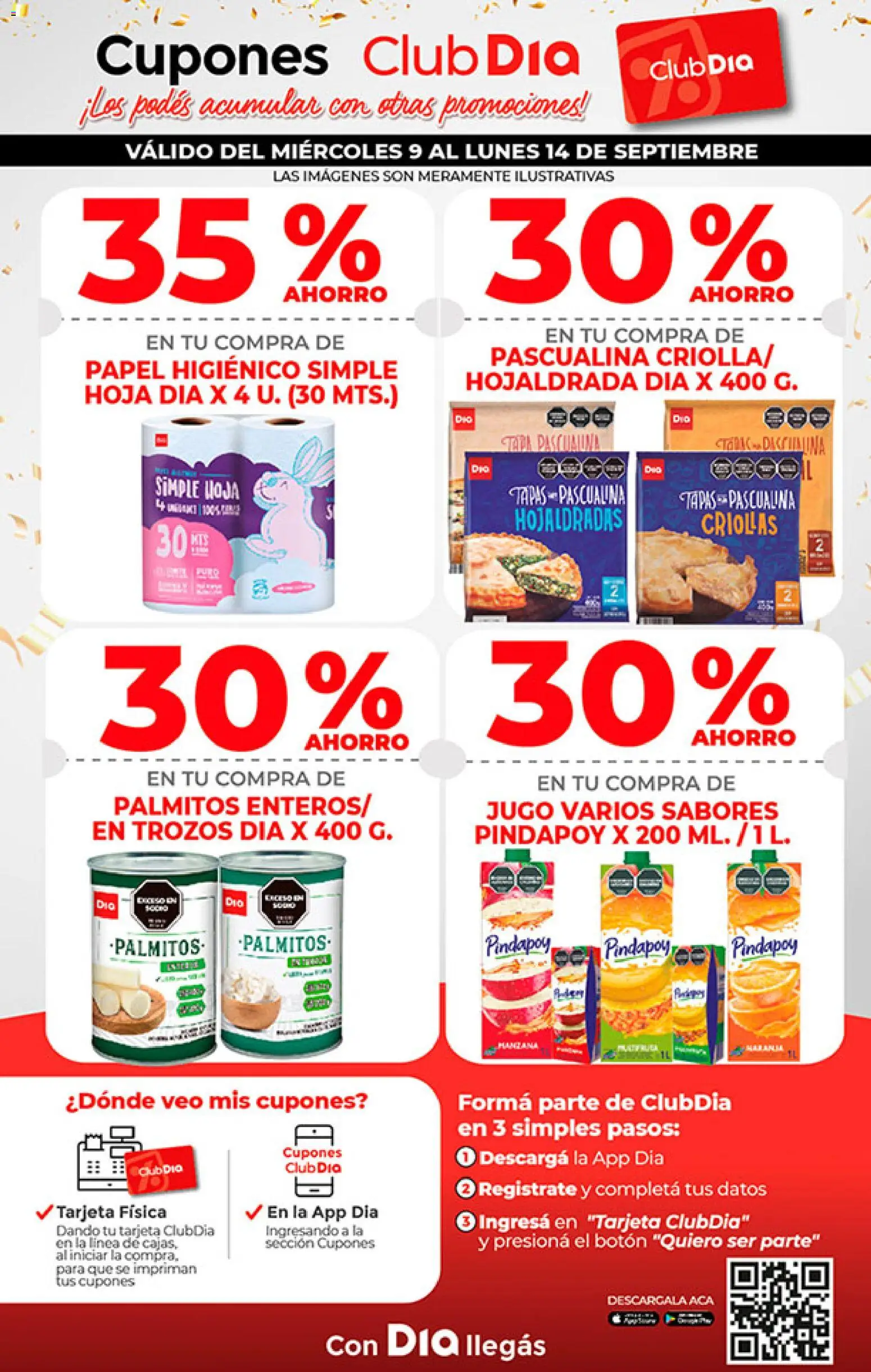 Supermercado DIA Ofertas │ válido desde el 09/09/2026 | Página: 10 | Productos: Papel higiénico, Palmitos, Jugo