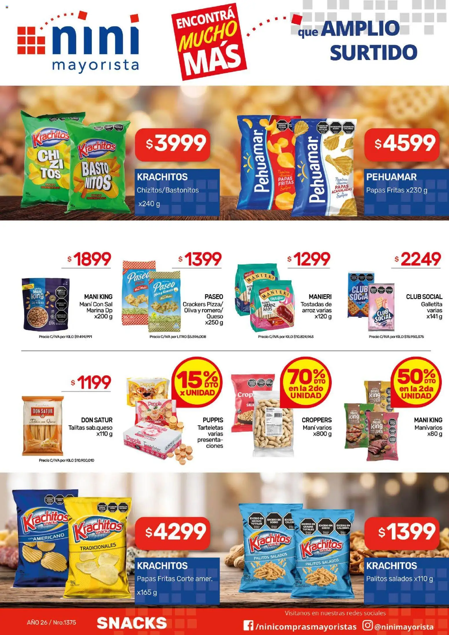 NINI Mayorista catálogo │ válido desde el 31/08/2026 | Página: 22 | Productos: Papas, Jamón, Arroz, Snacks
