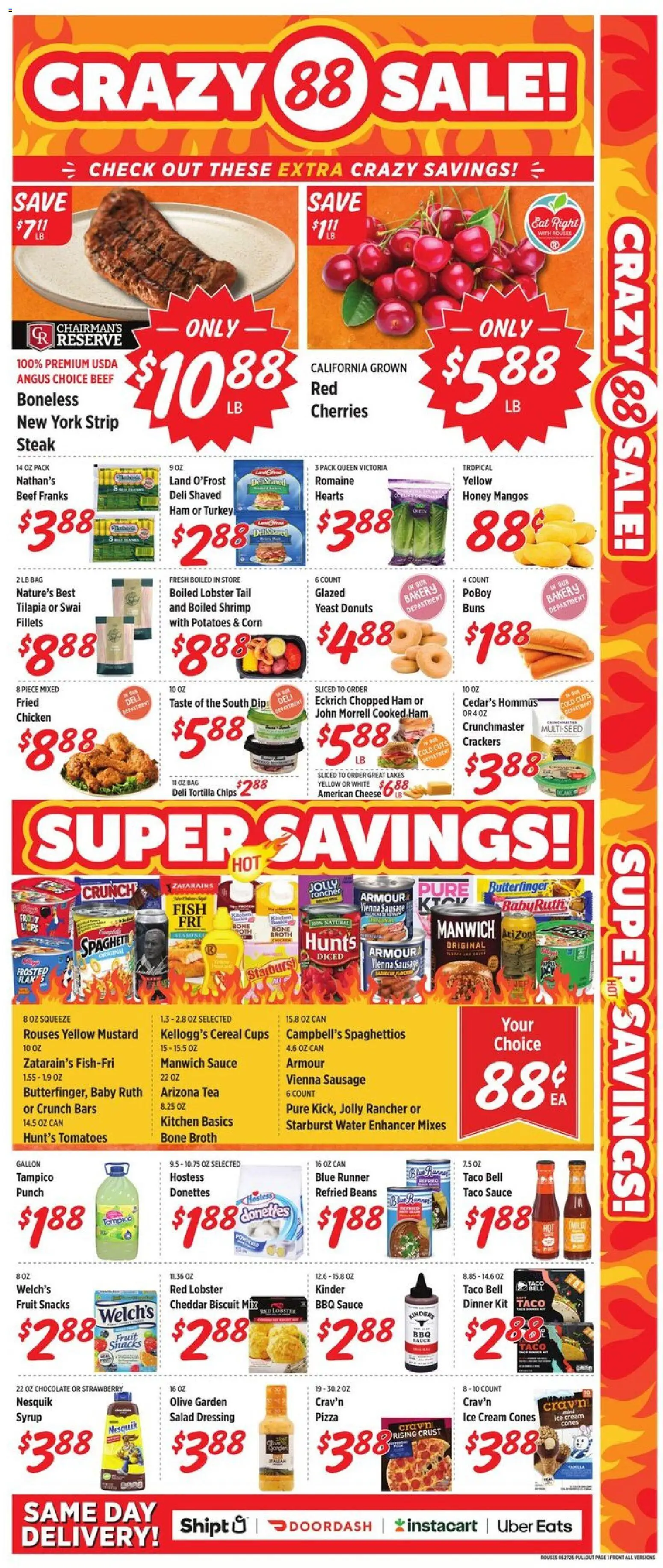 Rouses Weekly Ad - valid from 27.05.2026 | Page: 3 | Products: Ham, Tea, Beef, Sauce