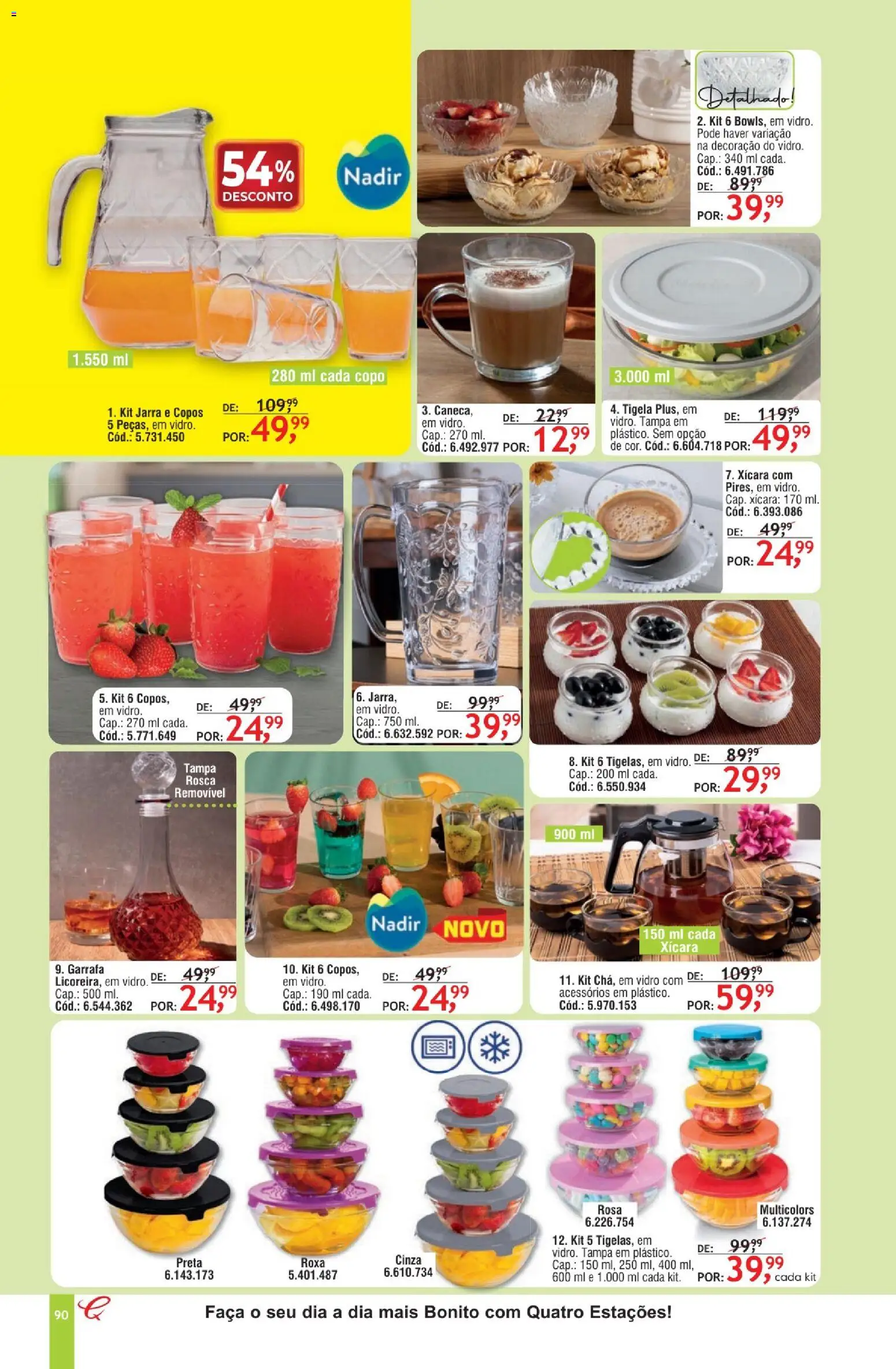 Quatro Estações Folheto - válido de 01/08/2026 | Página: 90 | Produtos: Decoração, Faca, Jarra, Tigela
