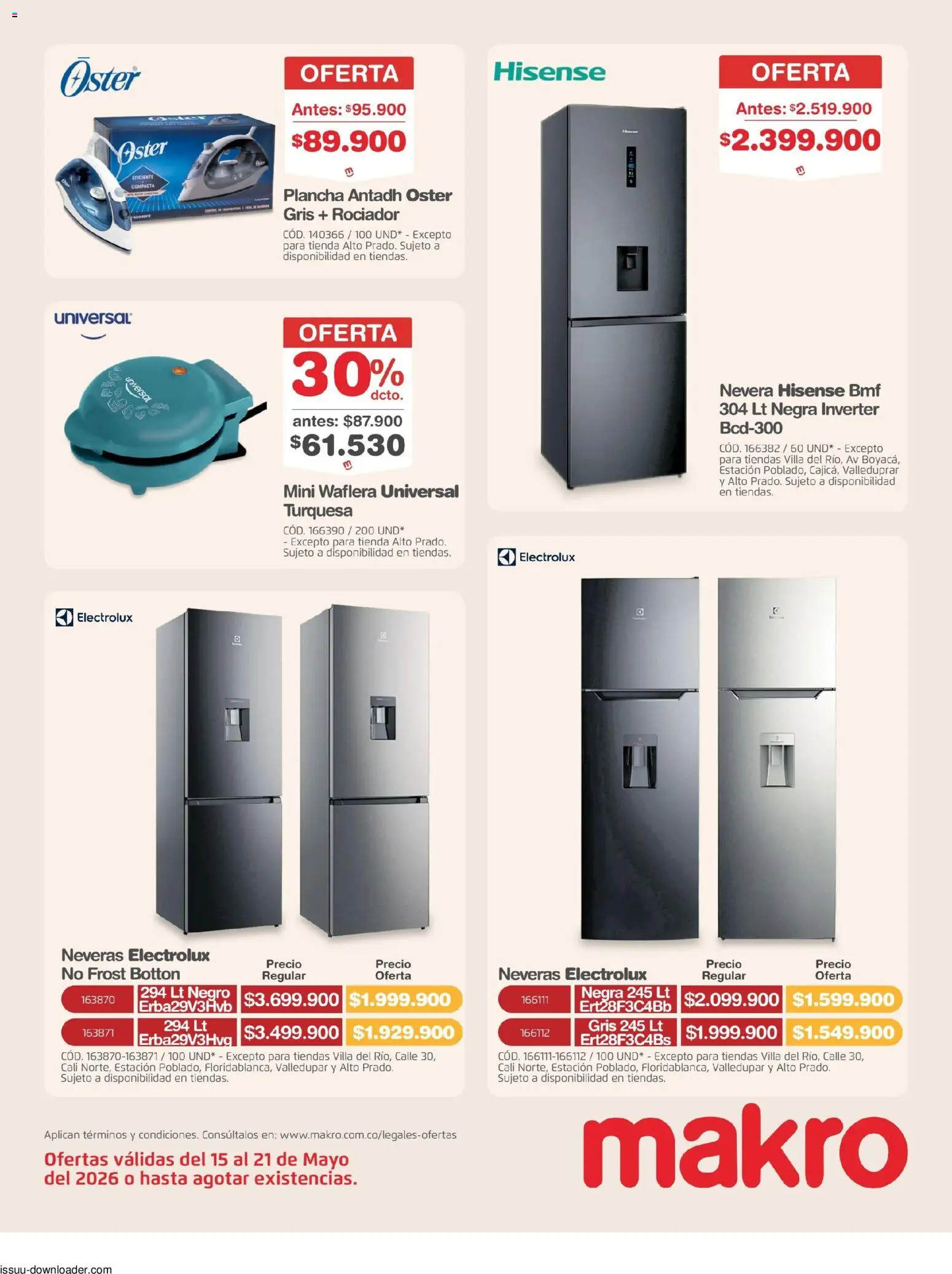 Makro revista - valida desde el 15.05.2026 | Página: 26 | Productos: Plancha, Waflera, Nevera