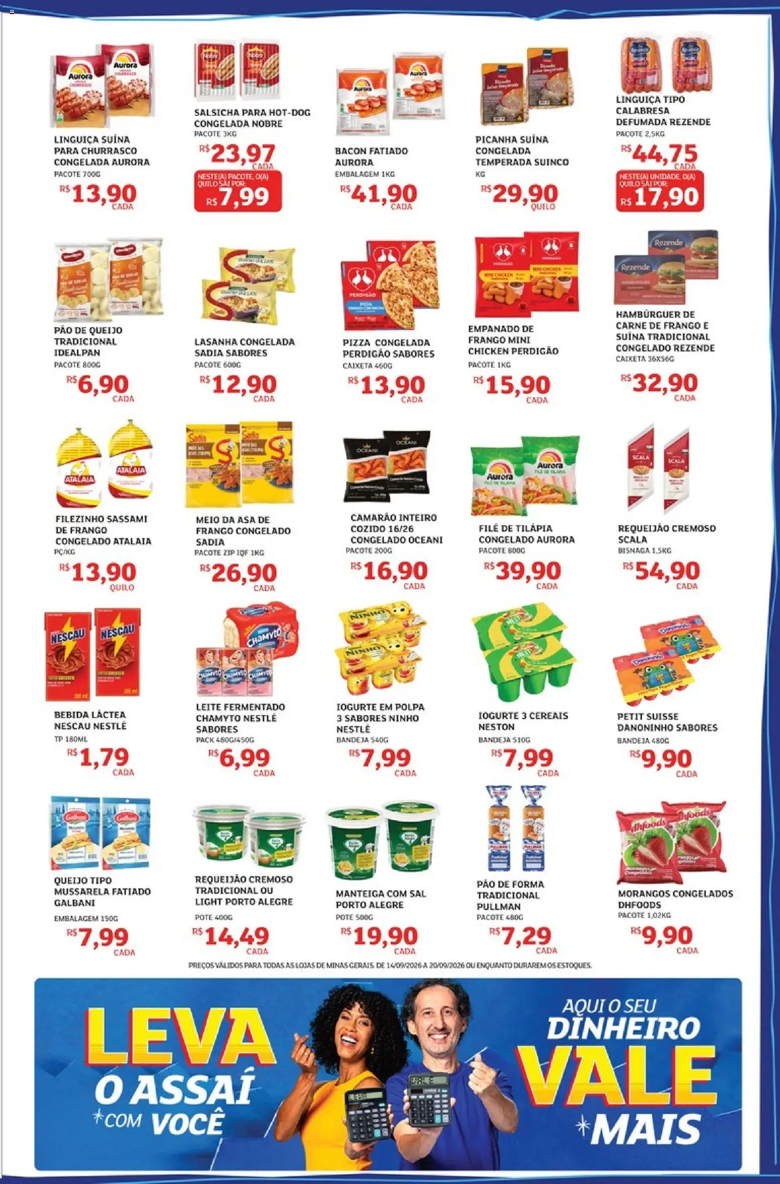 Assaí Atacadista Folheto - válido de 14/09/2026 | Página: 3 | Produtos: Salsicha, Carne, Bandeja, Frango