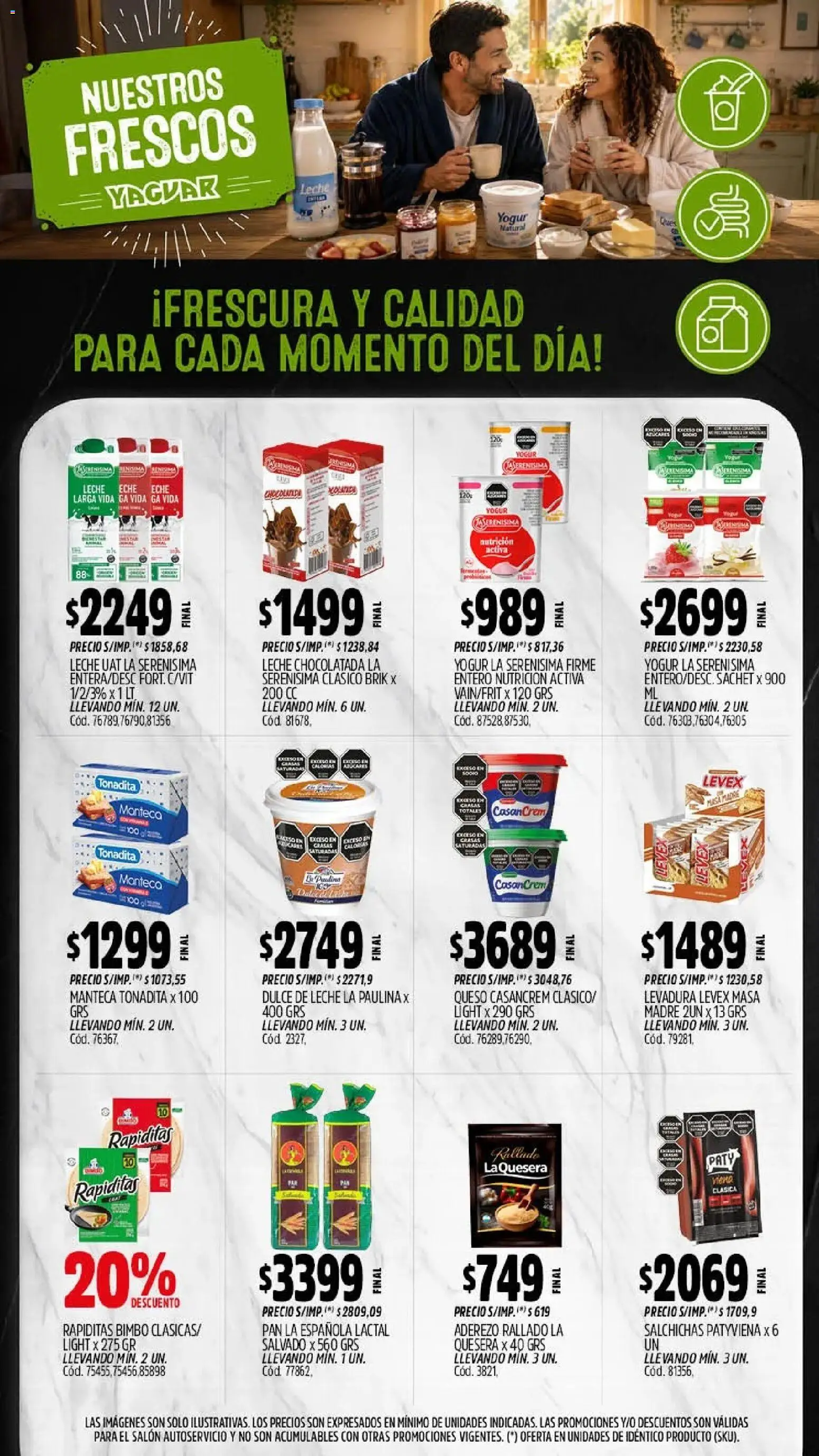 Yaguar - Oferta Semanal San Juan │ válido desde el 27/07/2026 | Página: 9 | Productos: Dulce de leche, Leche, Yogur, Pan