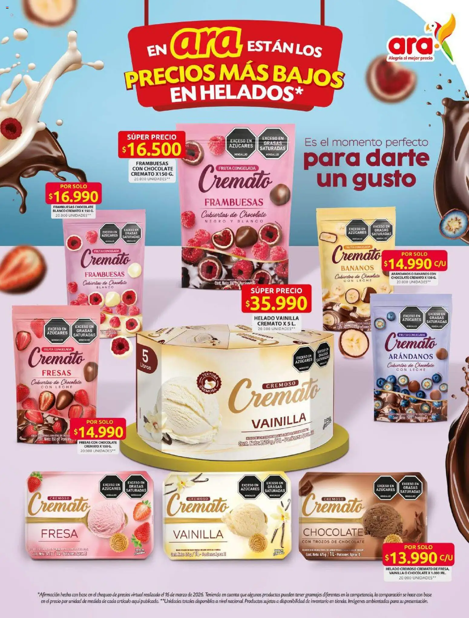 Ara revista - valida desde el 19.03.2026 | Página: 9 | Productos: Helado, Arándanos, Suspensor, Leche