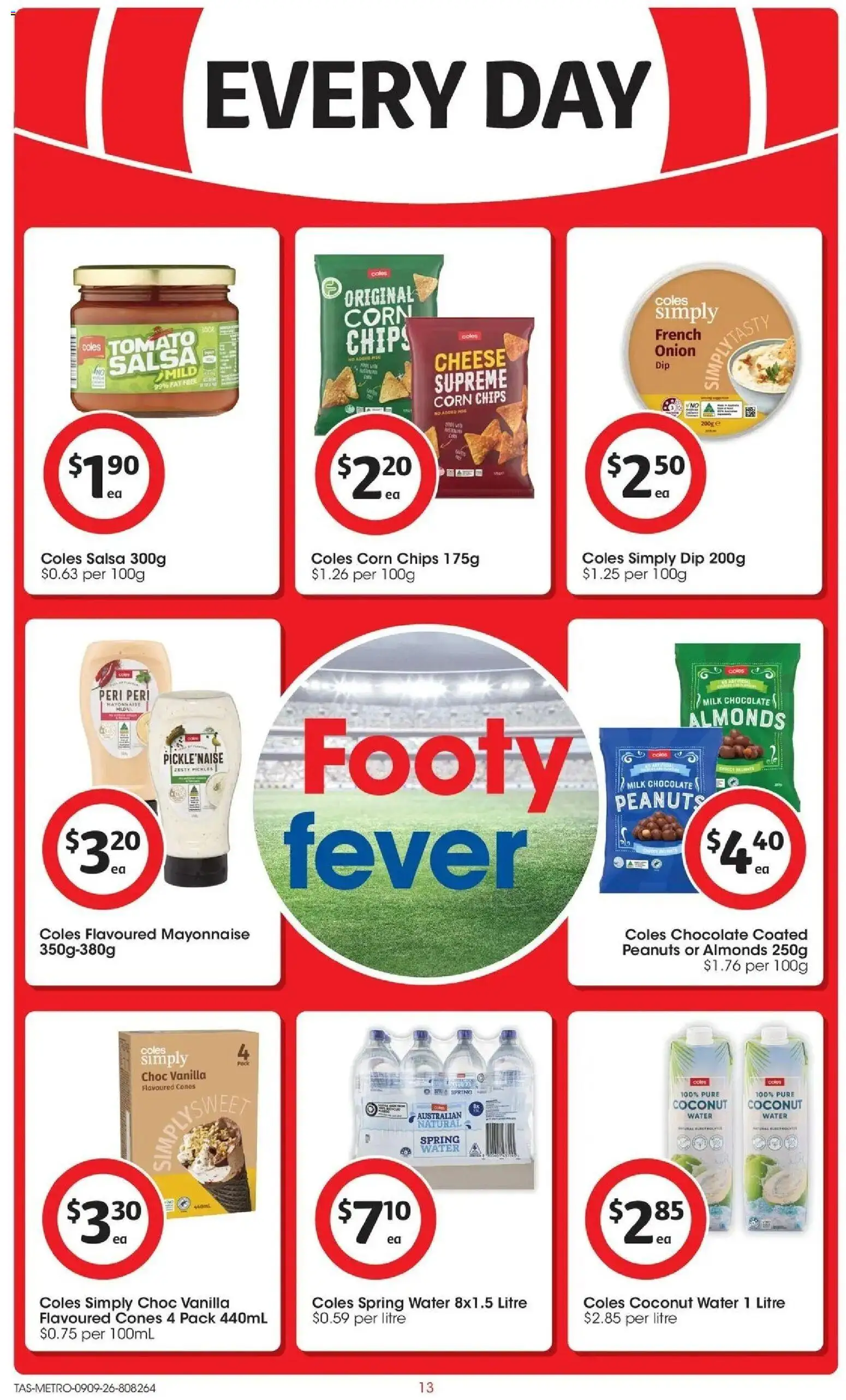 Coles catalogue - valid from 09/09/2026 | Page: 13 | Products: Spring water, Milk, Chocolate, Water