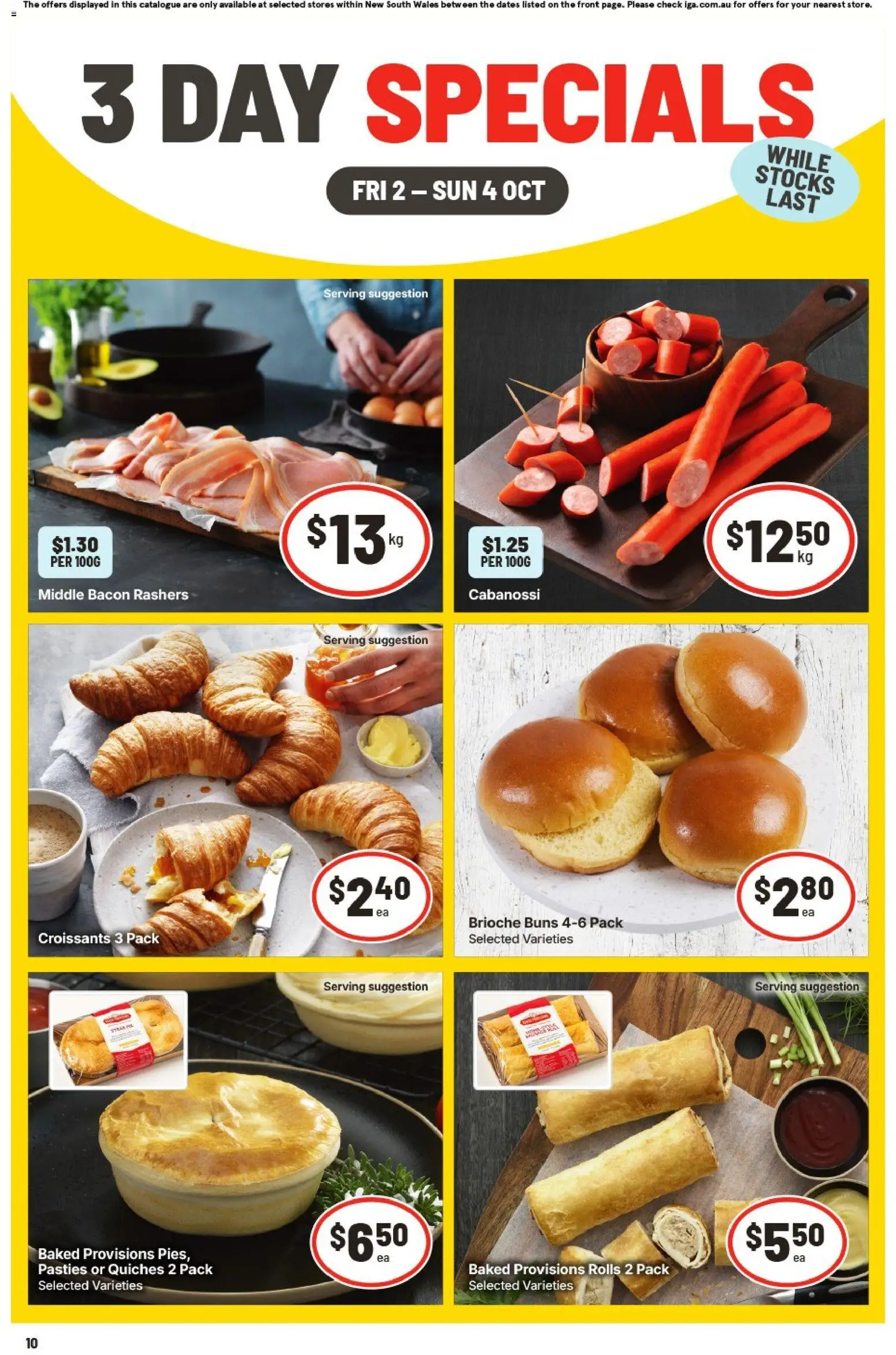 IGA catalogue - valid from 02/10/2026 | Page: 2 | Products: Brioche, Bacon
