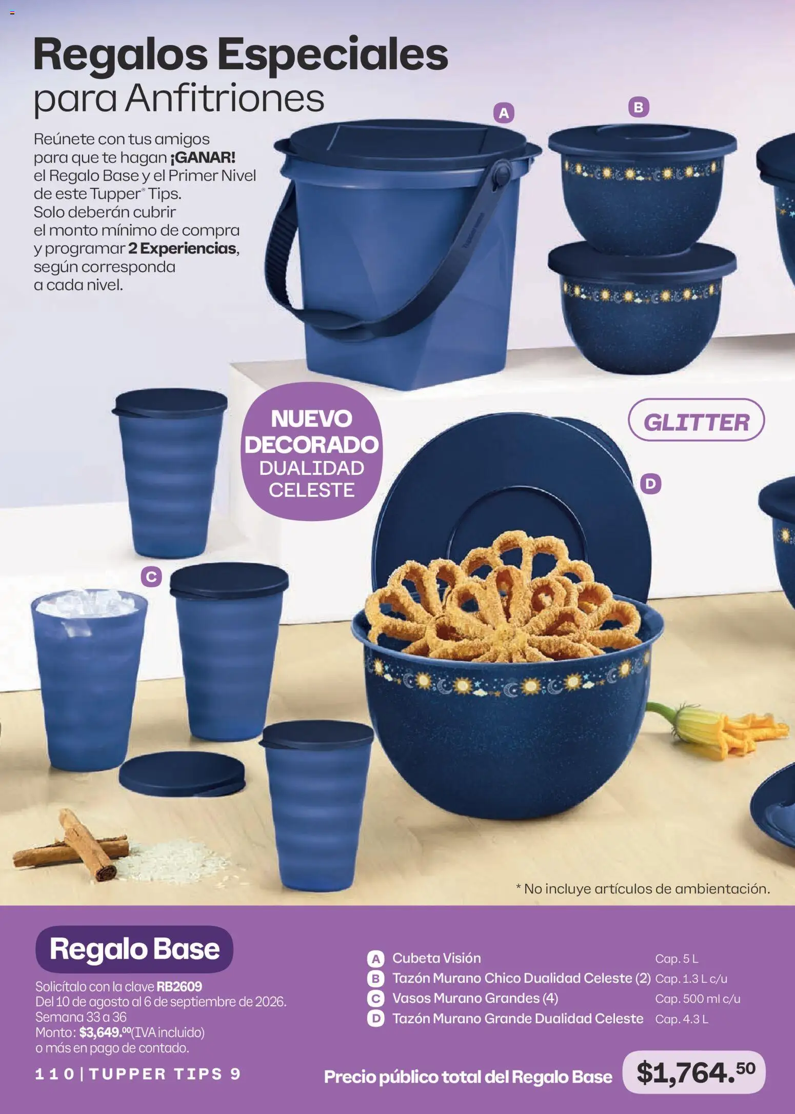 Nuevas ofertas de Tupperware válidas en toda la República Mexicana desde el 10/08/2026. ¡Encuentra las mejores ofertas en Tupperware catálogo! | Página: 110 | Productos: Glitter, Tupper, Té, Vasos