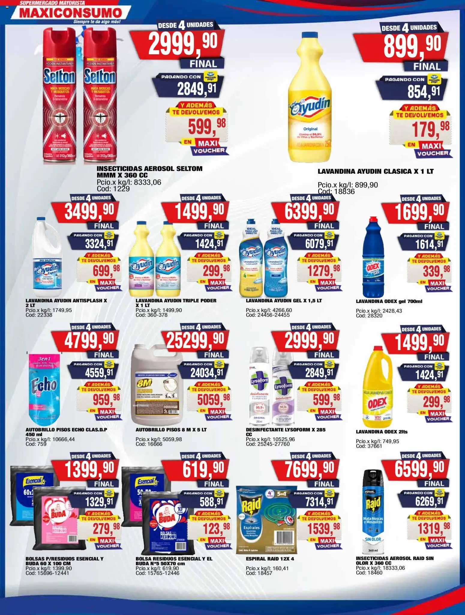 Maxiconsumo ofertas │ válido desde el 31/08/2026 | Página: 25 | Productos: Mata moscas, Desinfectante, Lavandina, Té