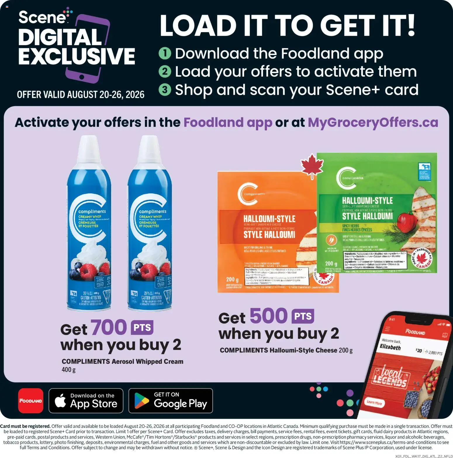Foodland flyer valid from Aug 20, 2026 | Page: 10 | Products: Whipped cream, Herbs, Cheese, Ingredients