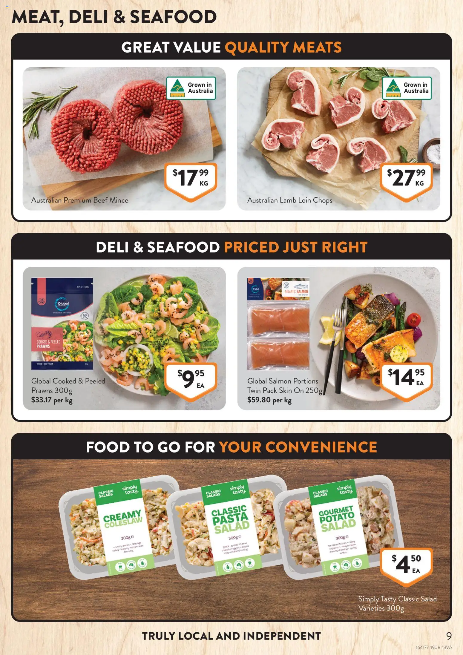 Foodworks catalogue - valid from 19/08/2026 | Page: 9 | Products: Potato salad, Lamb, Beef, Grated cheese