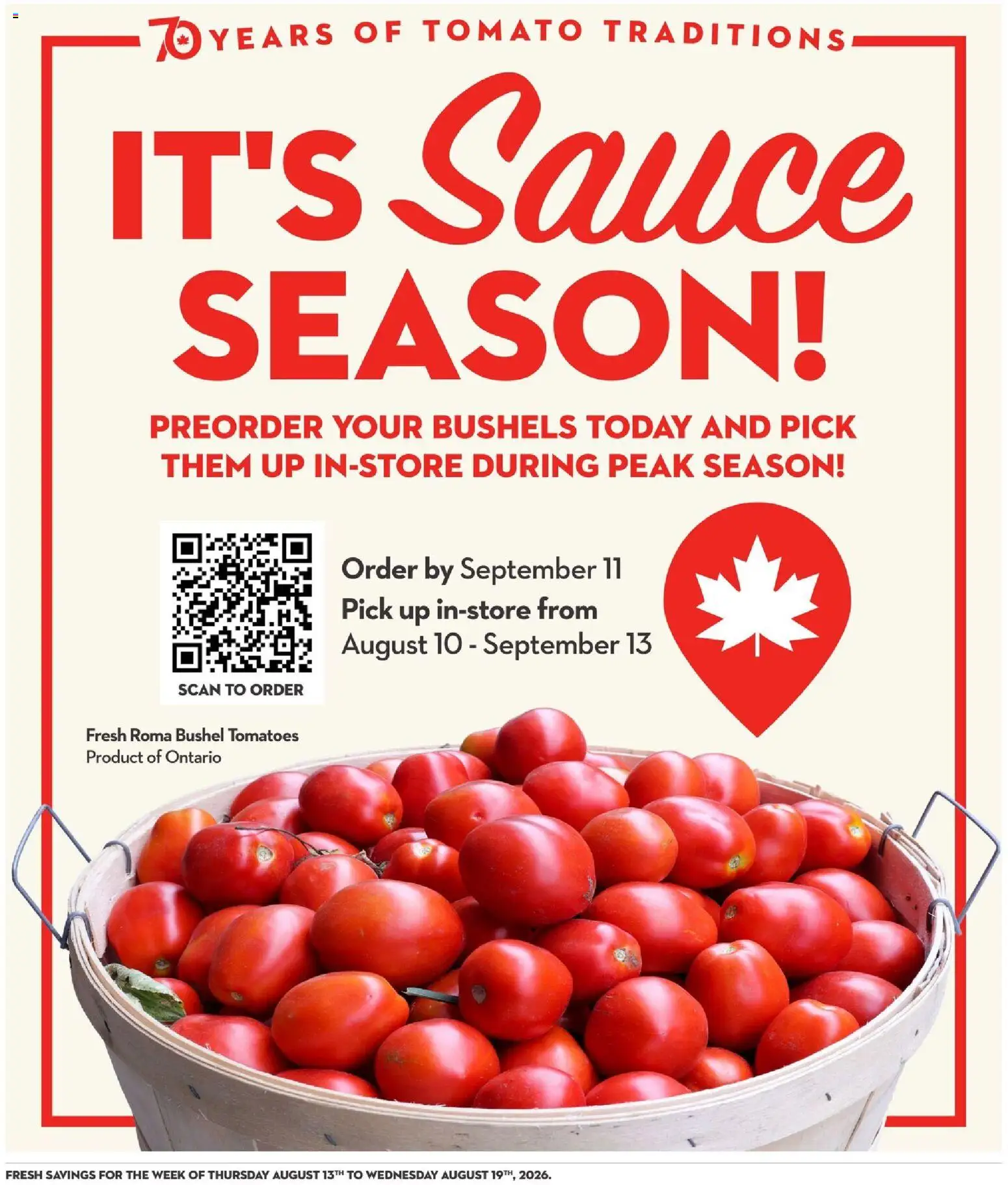 Longo's flyer valid from Aug 13, 2026 | Page: 8 | Products: Tomato, Tomatoes