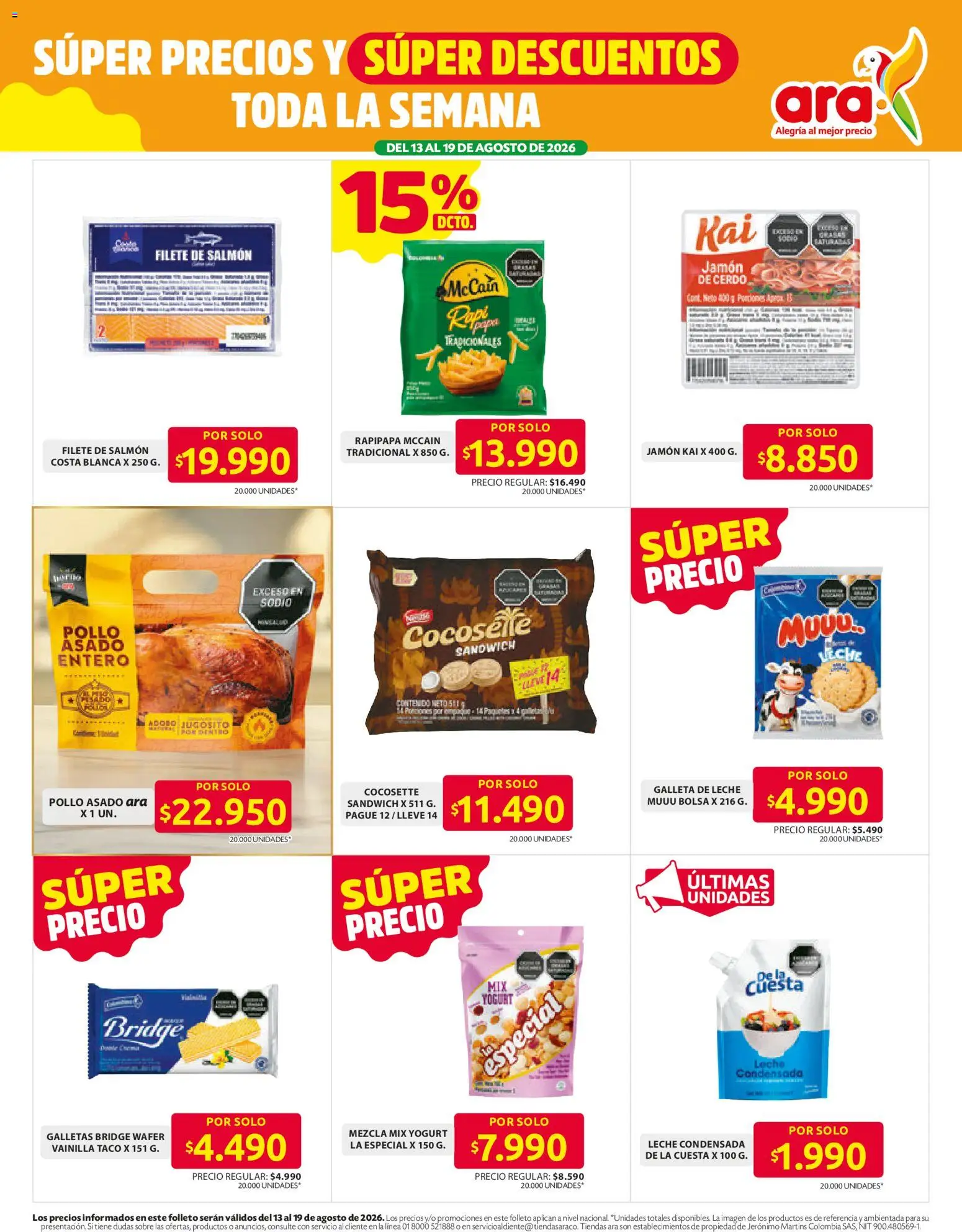 Ara revista - valida desde el 13/08/2026 | Página: 8 | Productos: Bolsa, Filete, Salmón, Asado