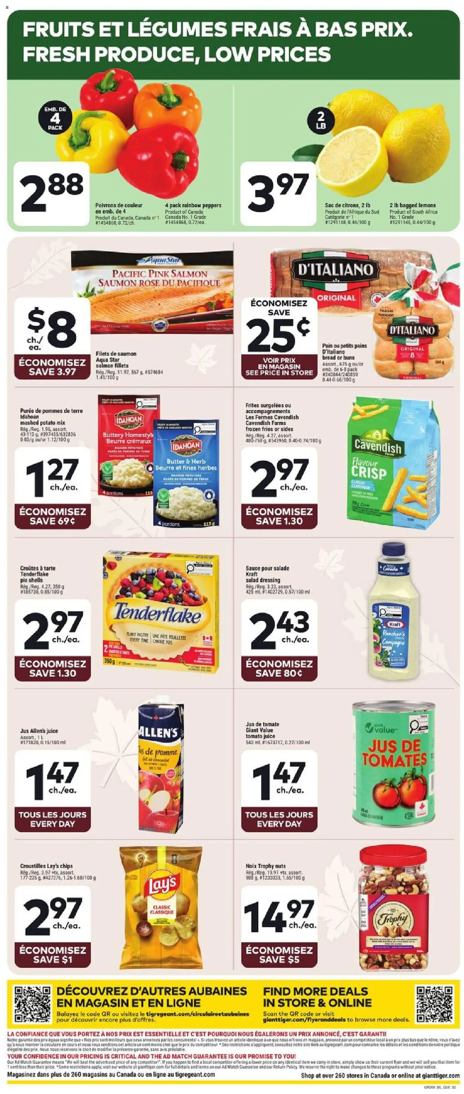 Giant Tiger flyer valid from Sep 30, 2026 | Page: 2 | Products: Salad, Pâté, Butter, Juice