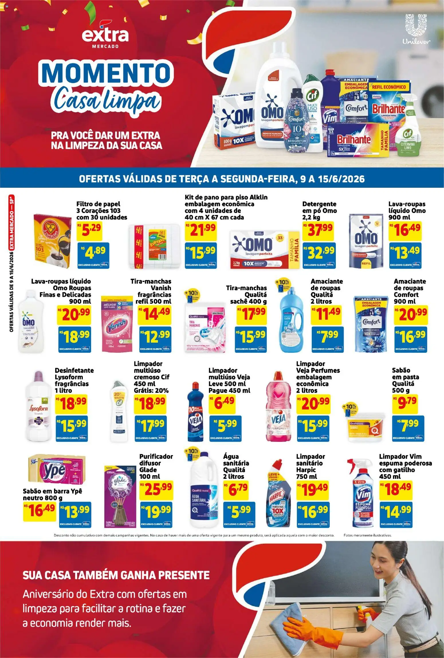 Extra Folheto - válido de 09.06.2026 | Página: 4 | Produtos: Pó, Purificador, Vanish, Esfregão
