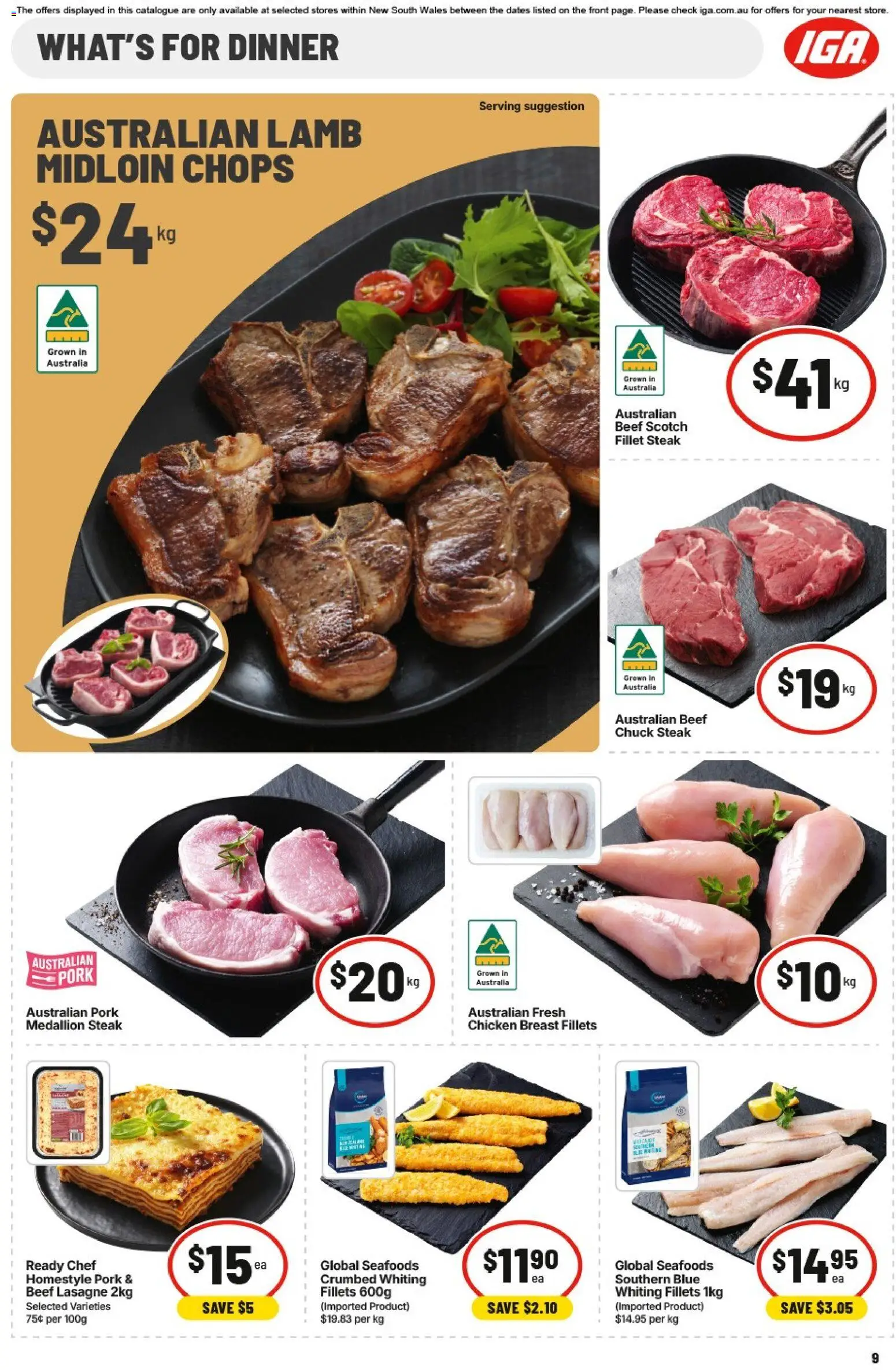 IGA catalogue - valid from 26/08/2026 | Page: 9 | Products: Chicken, Steak, Scotch, Chilli