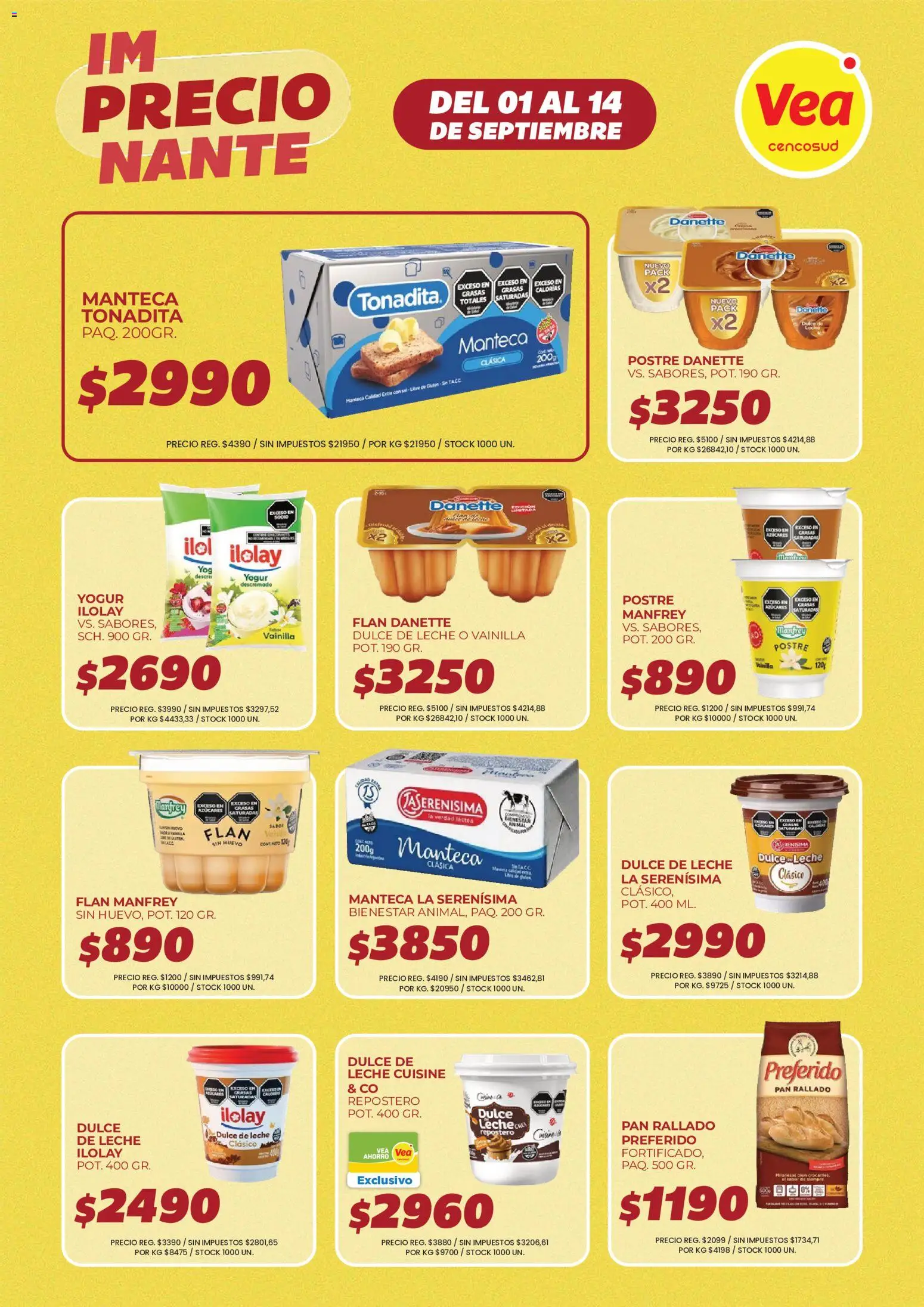 Vea - VOLANTE IMPRECIONANTE CUYO │ válido desde el 01/09/2026 | Página: 10 | Productos: Manteca, Yogur, Pan, Pan rallado