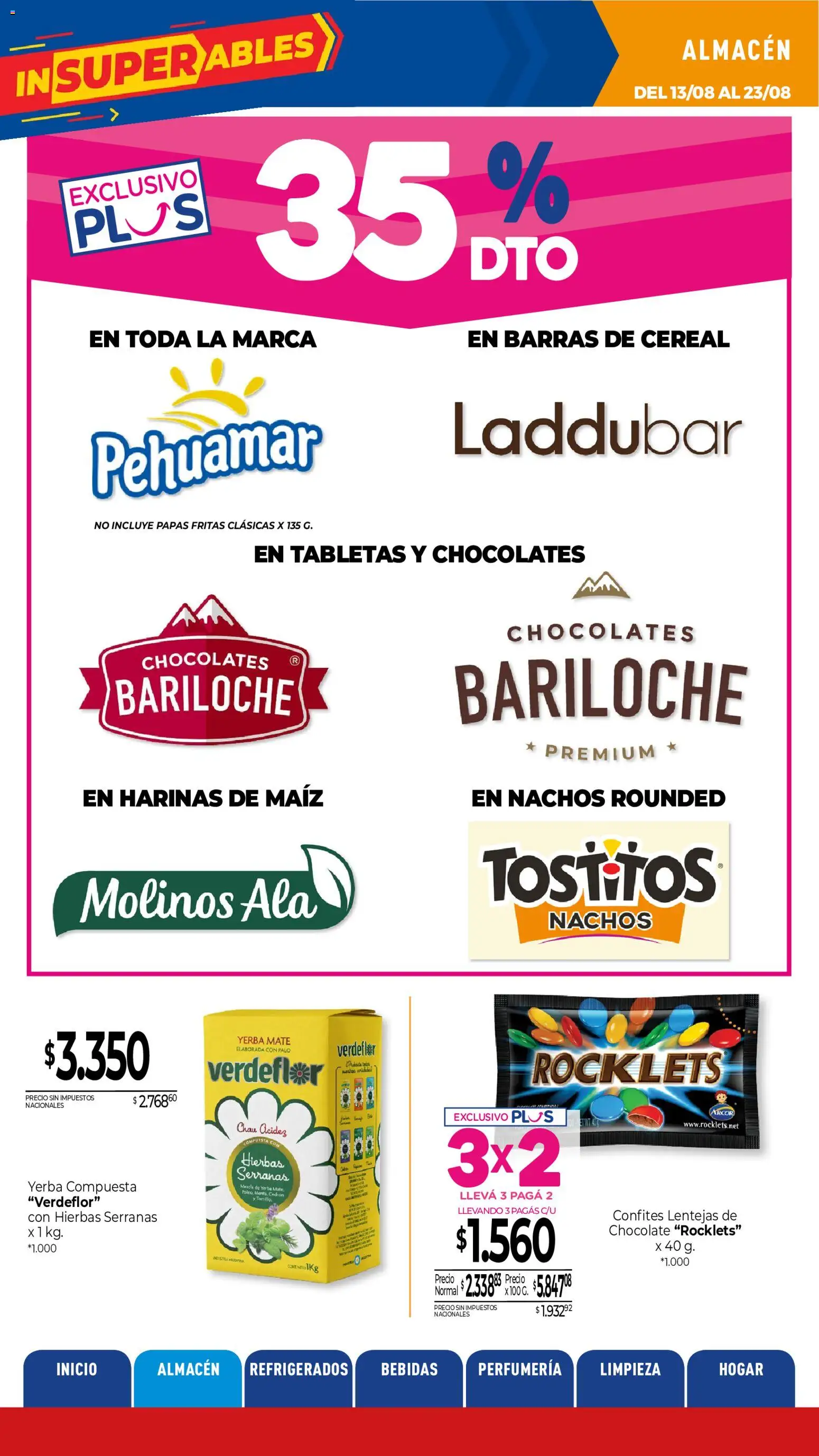 La Anonima catálogo │ válido desde el 13/08/2026 | Página: 7 | Productos: Bebidas, Lentejas, Chocolate, Papas fritas